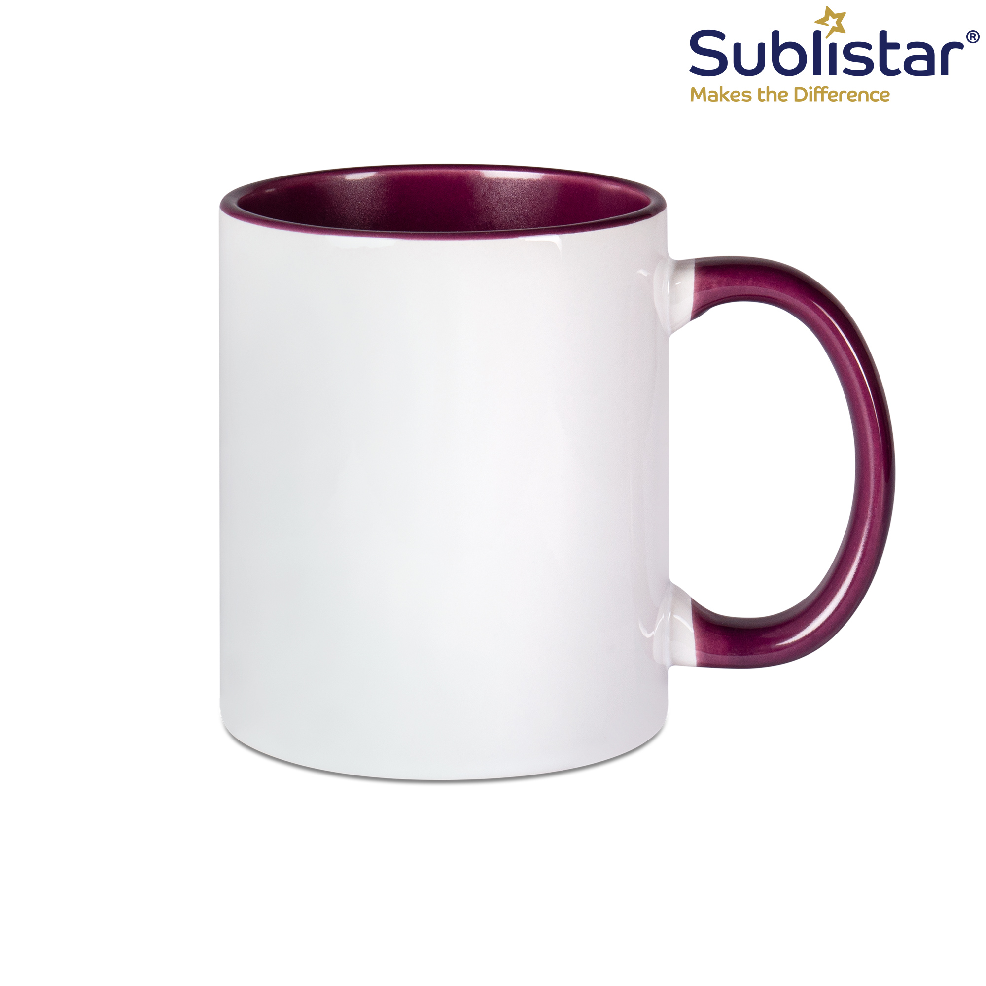 Tasse en céramique TWO TONES & HANDLE 11oz, Sublistar®-Coating, diverses couleurs