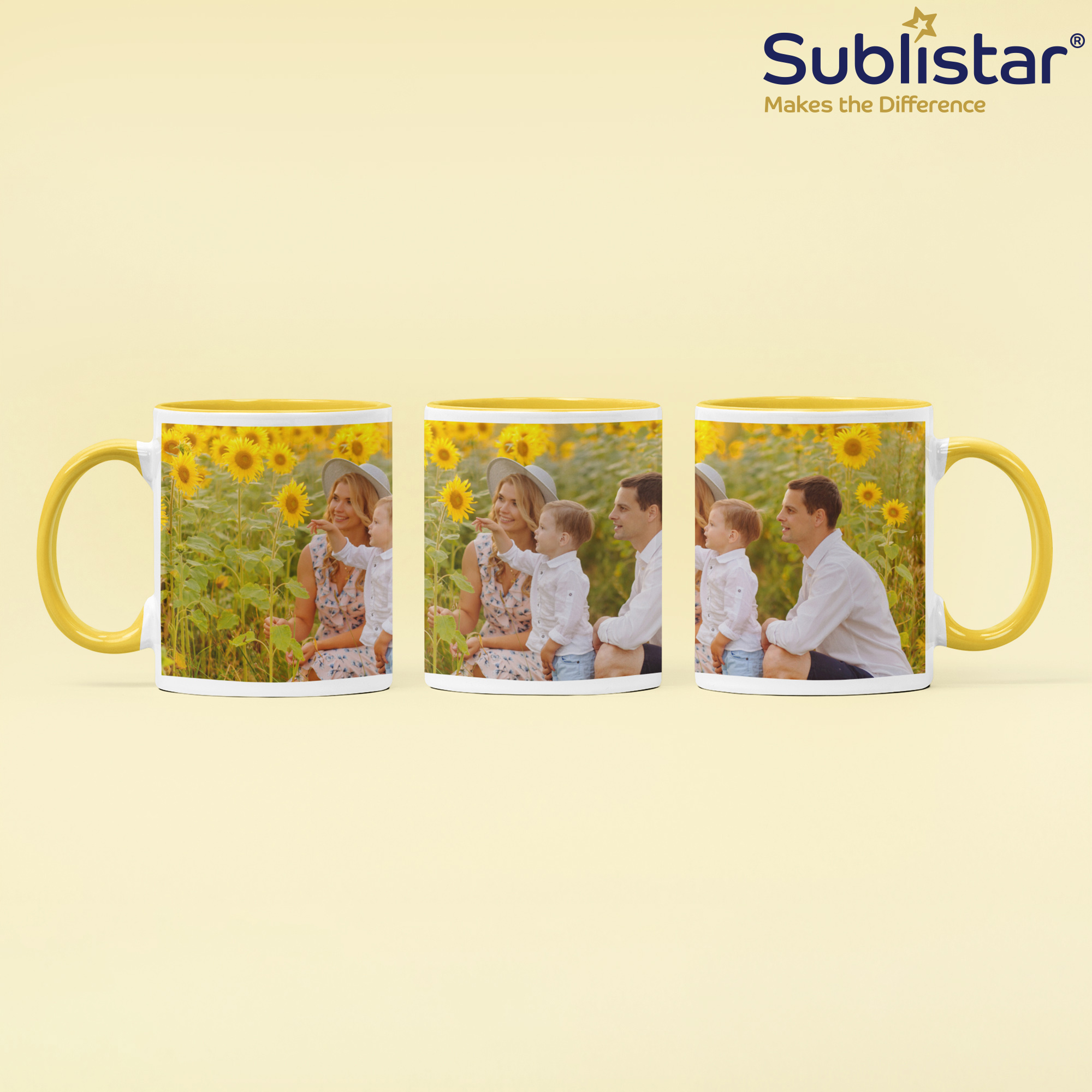 Tasse en céramique TWO TONES & HANDLE 11oz, Sublistar®-Coating, diverses couleurs