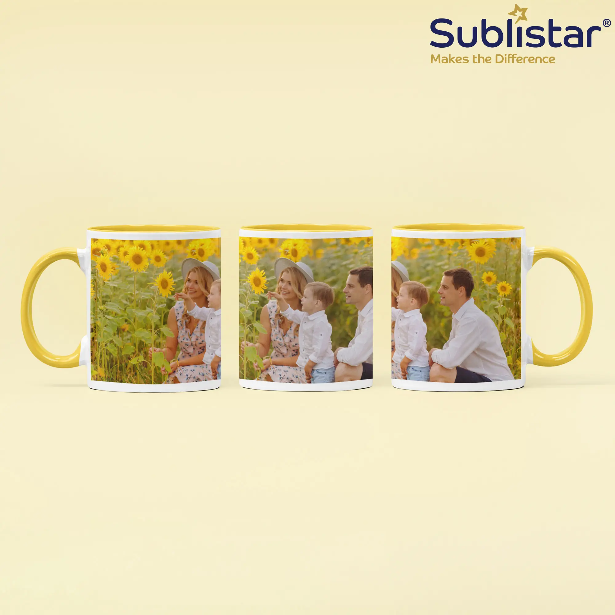 Keramiktasse TWO TONES & HANDLE 11oz, Sublistar®-Coating, div. Farben