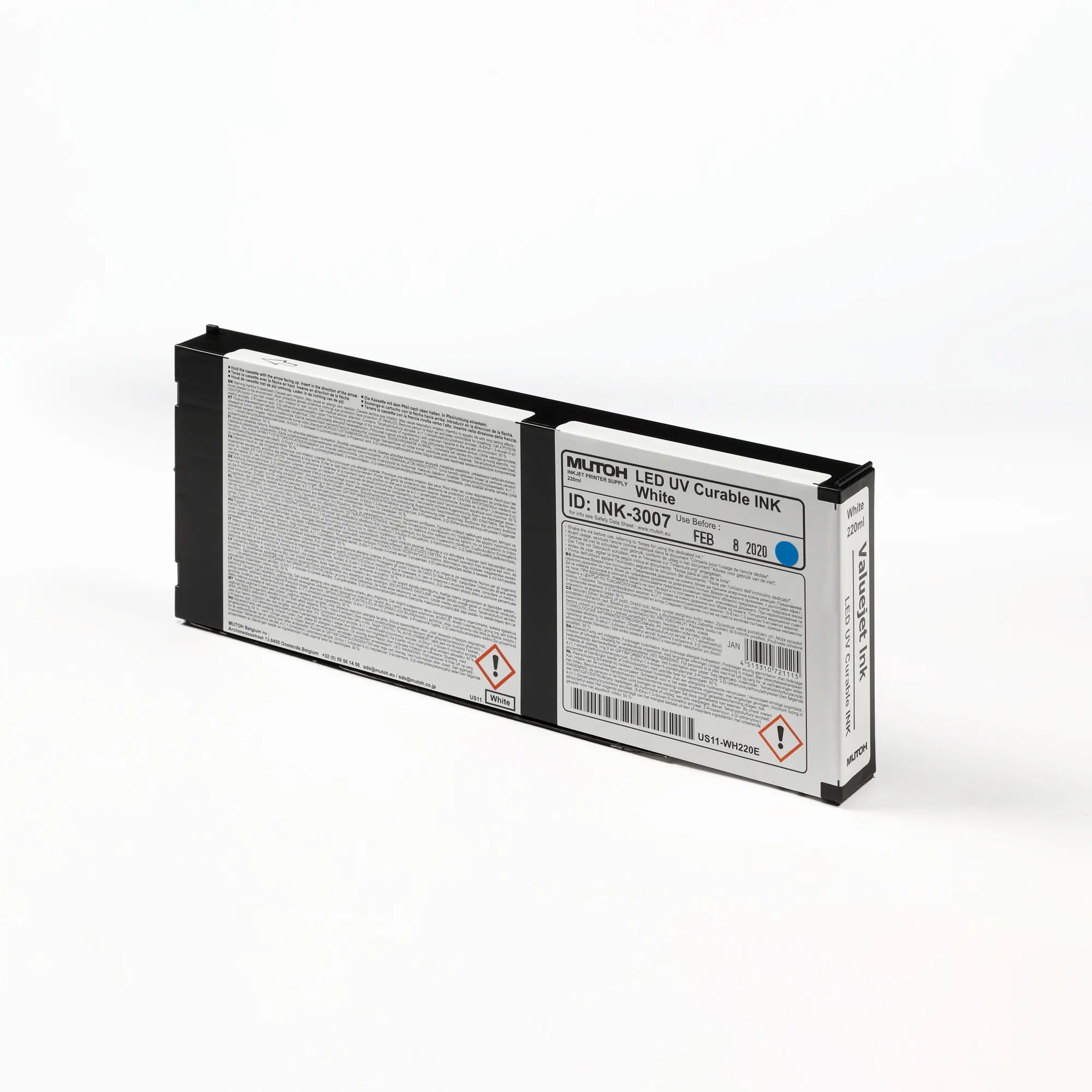 US11 Flex LED UV Ink, various colours, 220 ml cartridge