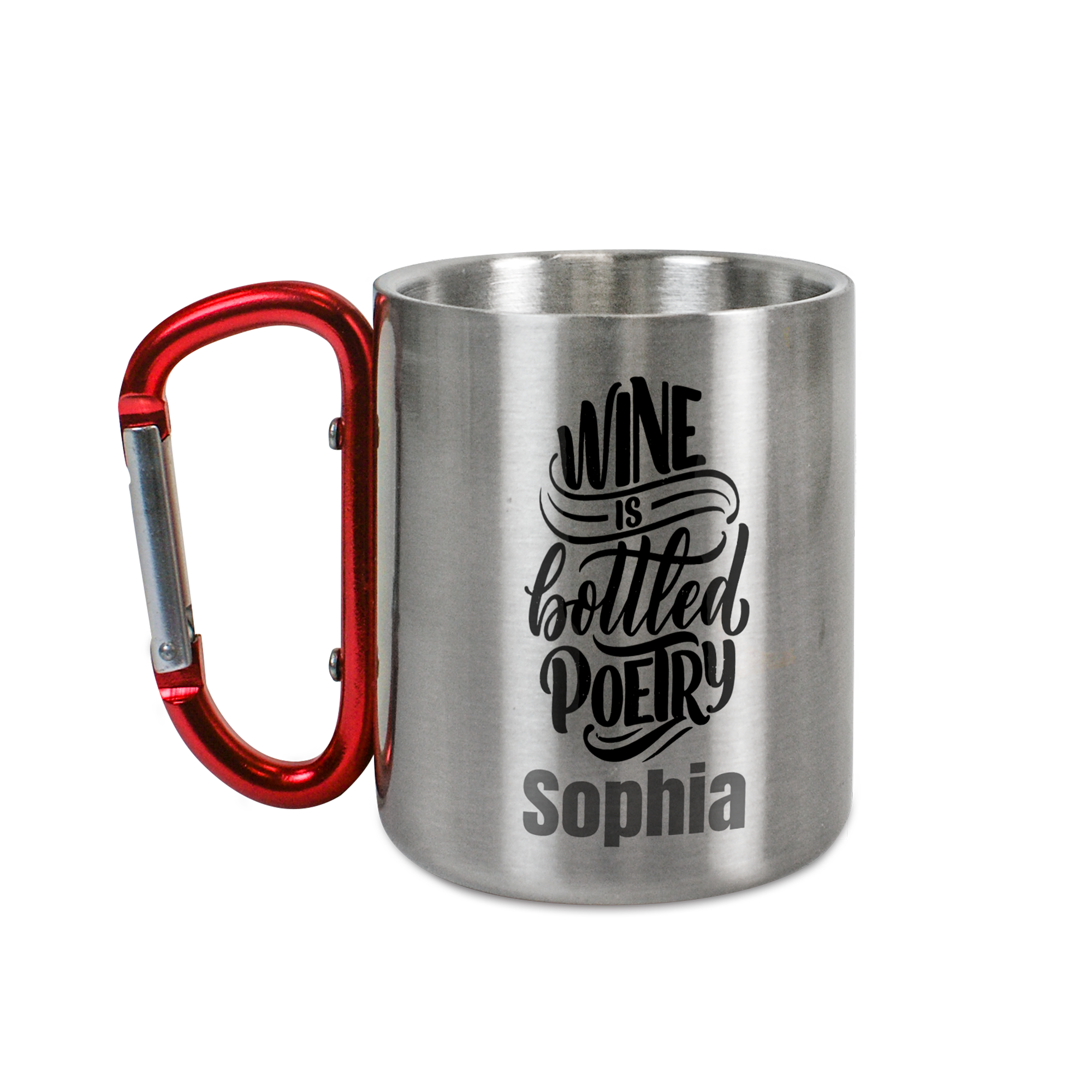 Tasses en inox TREK-, avec mousqueton, pour sublimation