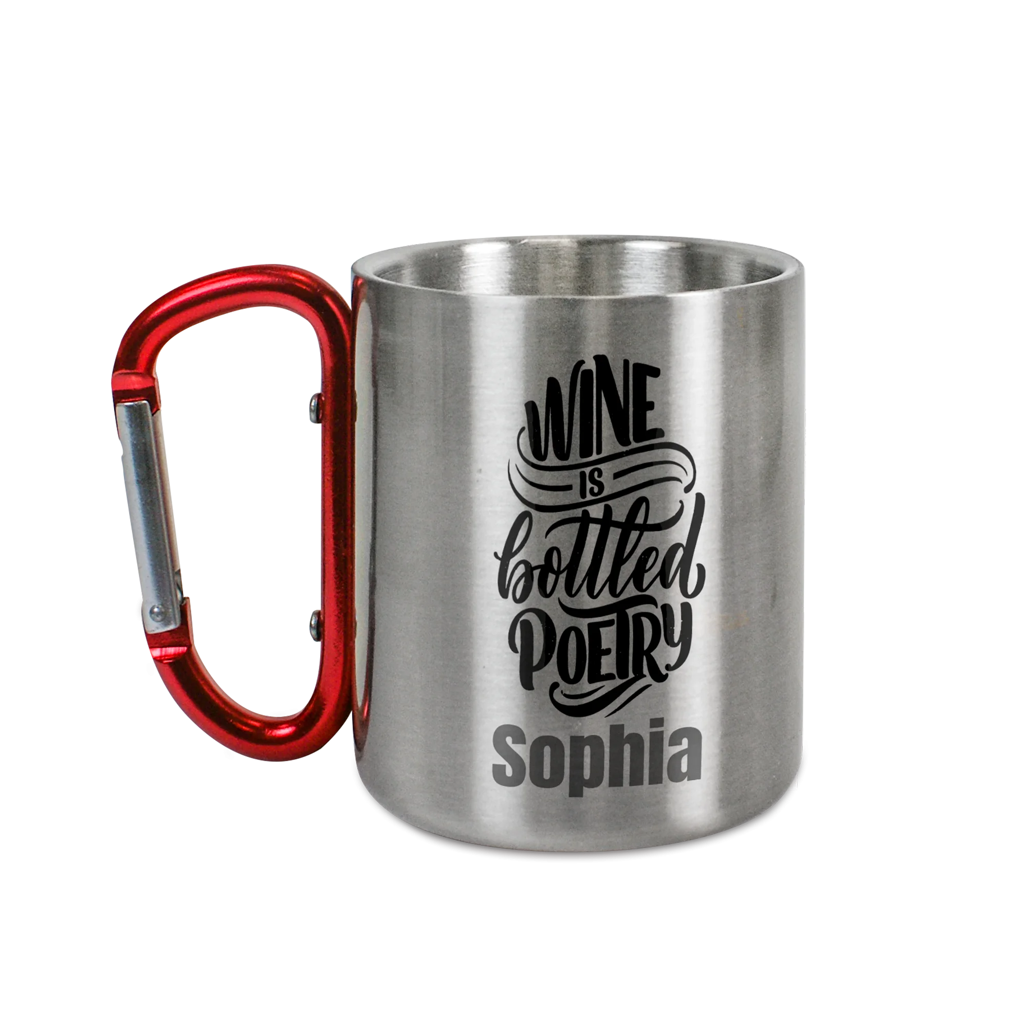 Edelstahltasse TREK-, mit Karabiner, für Sublimation