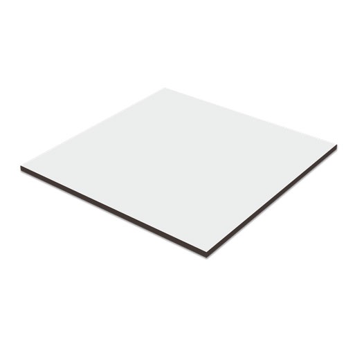 UNISUB Panneau en fibre dure, taille 203 x 203 x 6 mm, couleur blanc brilliant, 26 pcs./carton