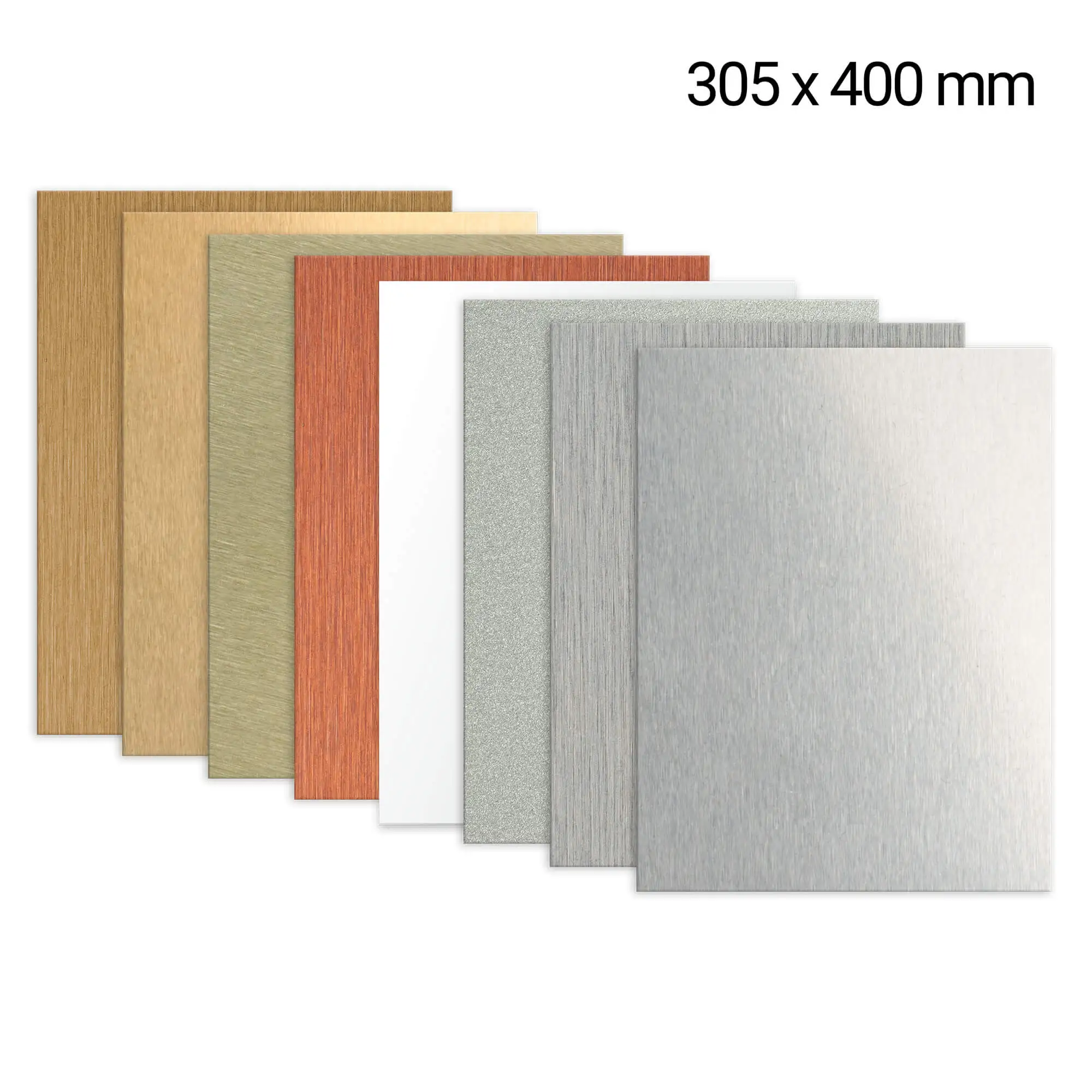 Alu-Platte 305 x 400 mm, 0,5 mm stark, div. Farben