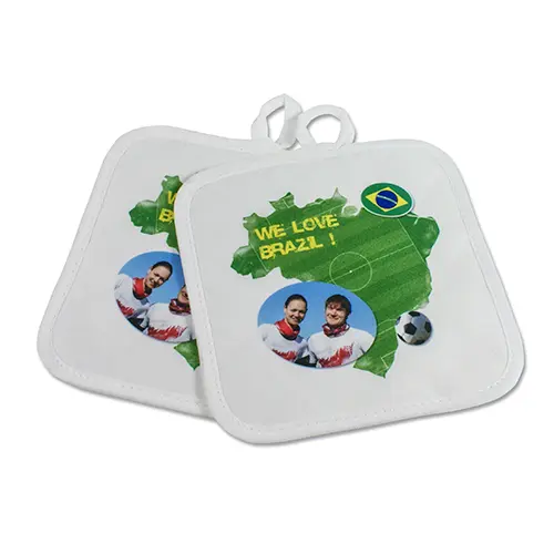 Pot holder white, cotton, size 17 x 17 cm, 6 set/pack, 144 set/carton
