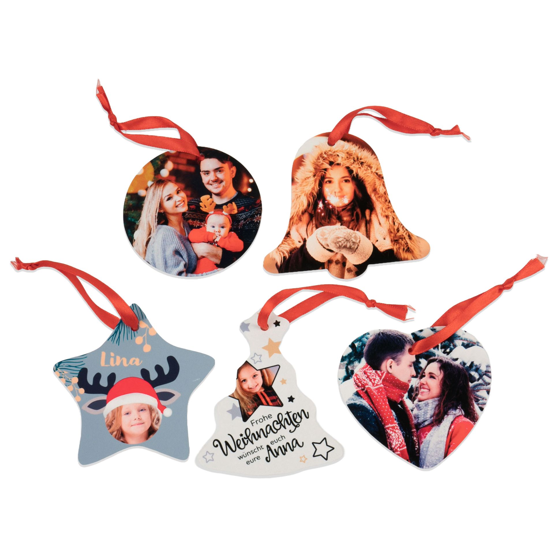 Ornements en plastique à suspendre, différents motifs