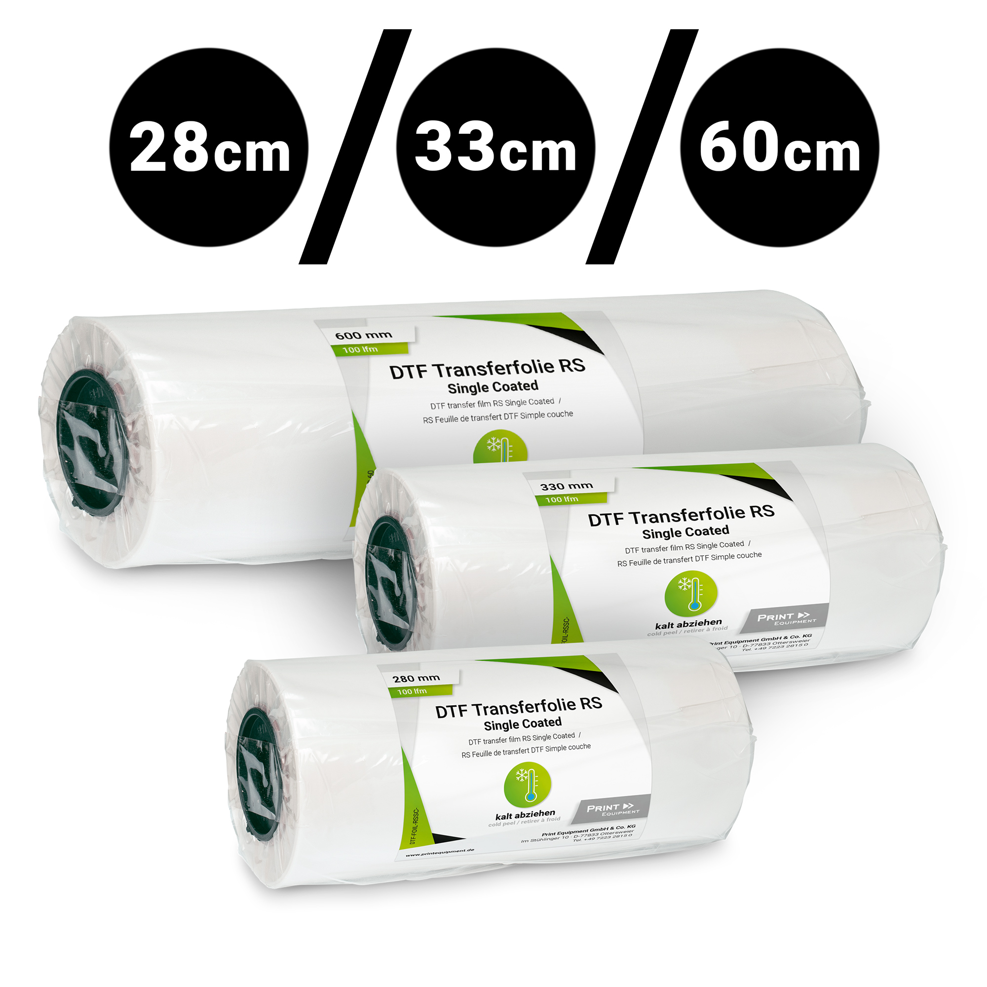DTF Transferfolie RS Single Coated, versch. Ausführungen