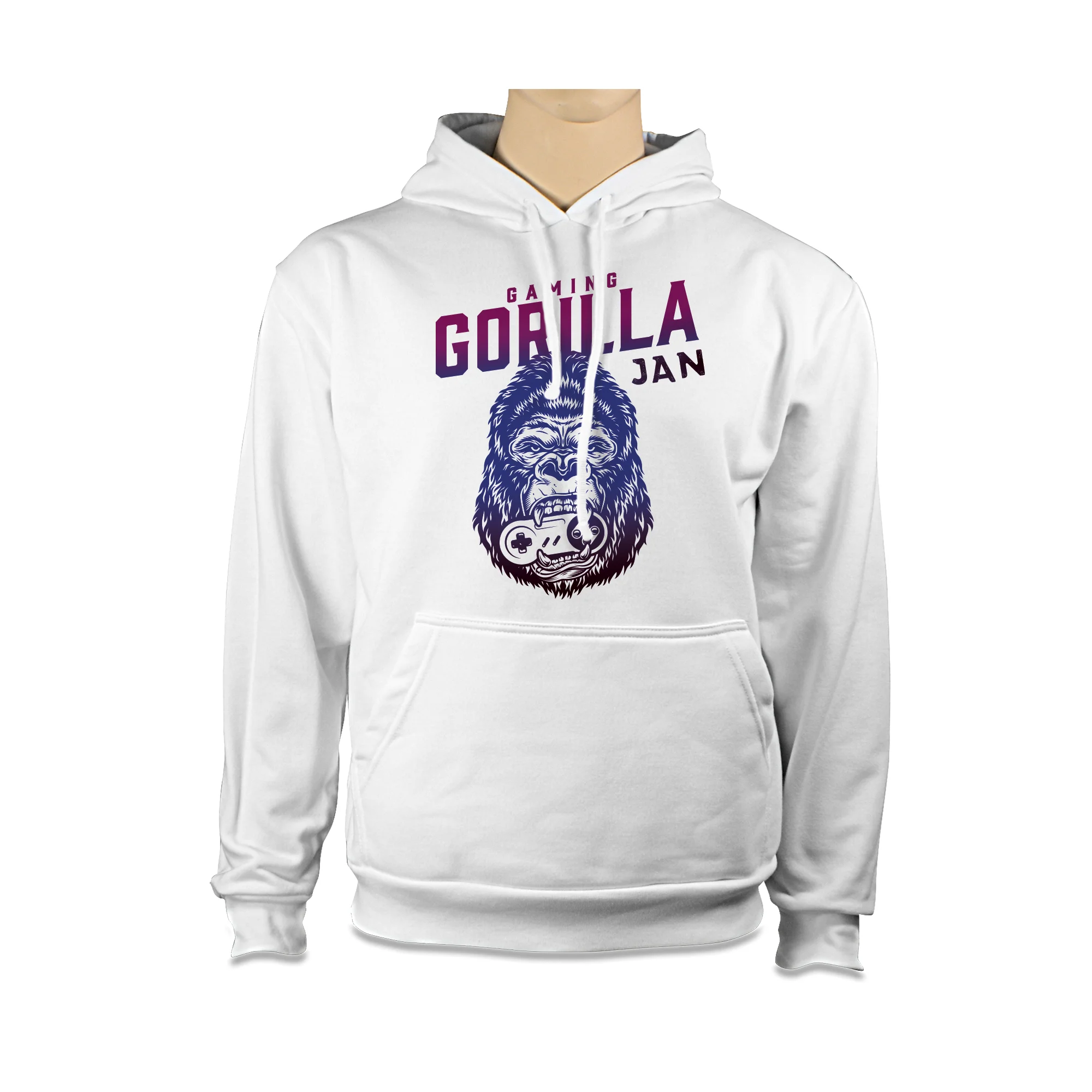 Basic Kapuzen-Sweatshirt Hoody, Farbe White, div. Größen