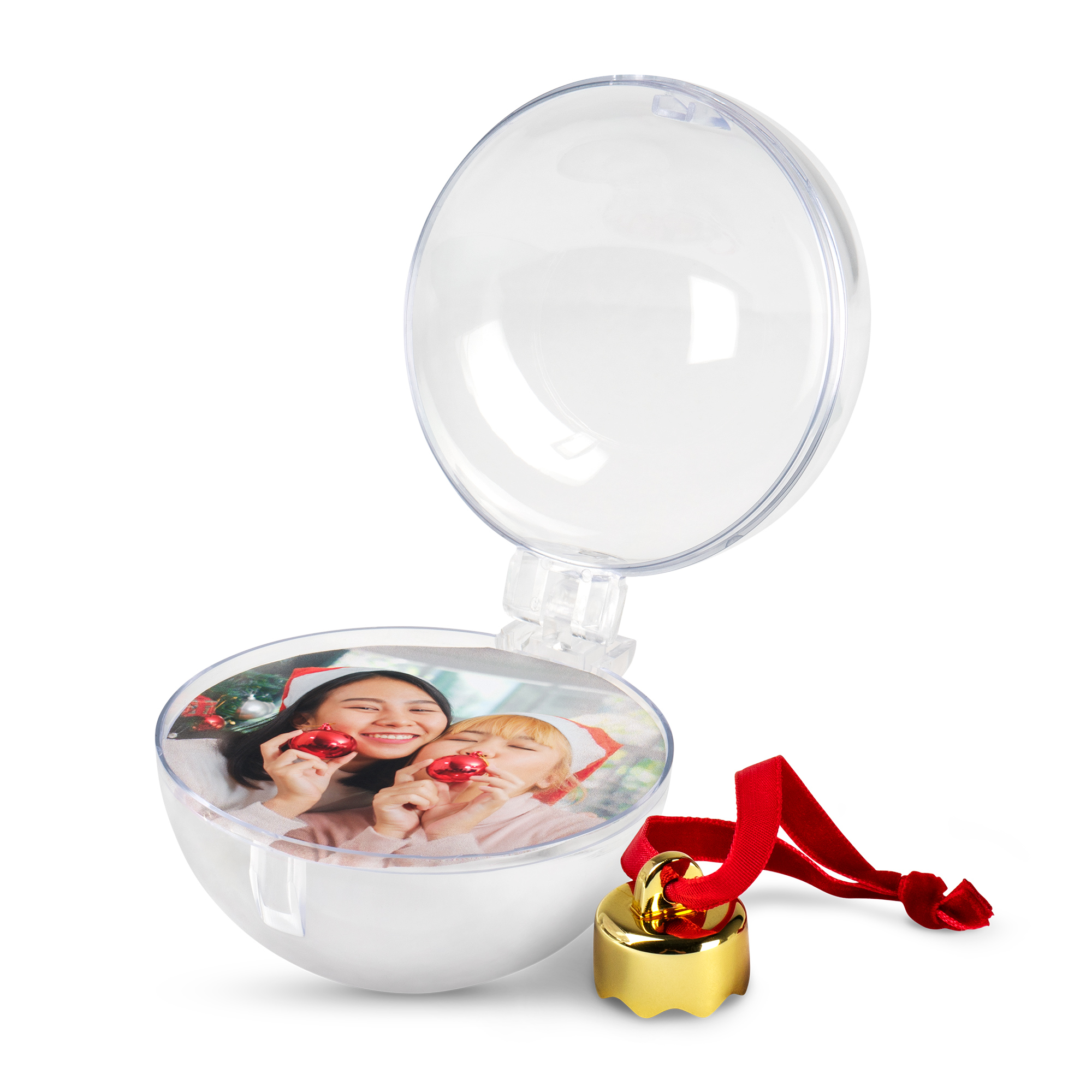 Boule photo de Noël pour 2 photos, taille Ø 78 mm, 12 pcs./pack, 72 pcs./carton