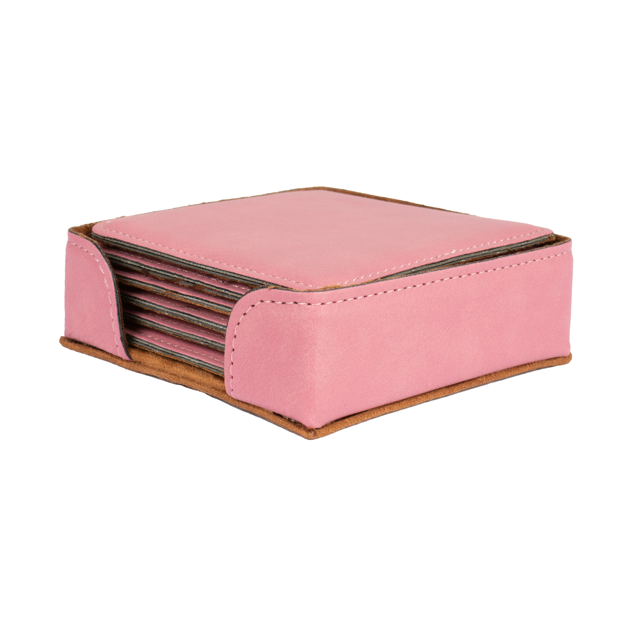 Laser Untersetzer-Set aus Kunstleder 100 x 100 mm Set à 6 Stück inkl. Halter, div. Farben Laser Untersetzer-Set aus Kunstleder 100 x 100 mm Set à 6 Stück inkl. Halter, div. Farben