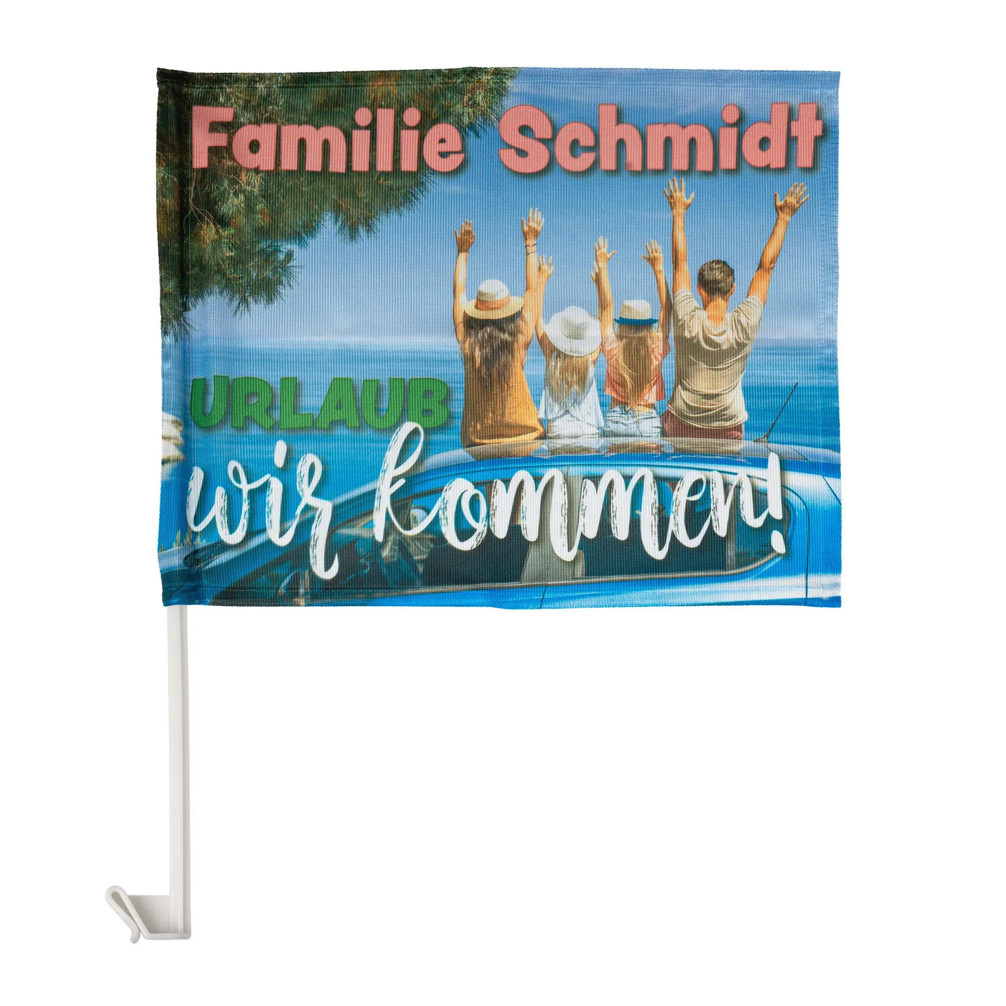 Sublistar® Autoflagge weiß mit Halterung, Größe 400 x 300 mm, 10 St./Pack, 1000 St./Karton