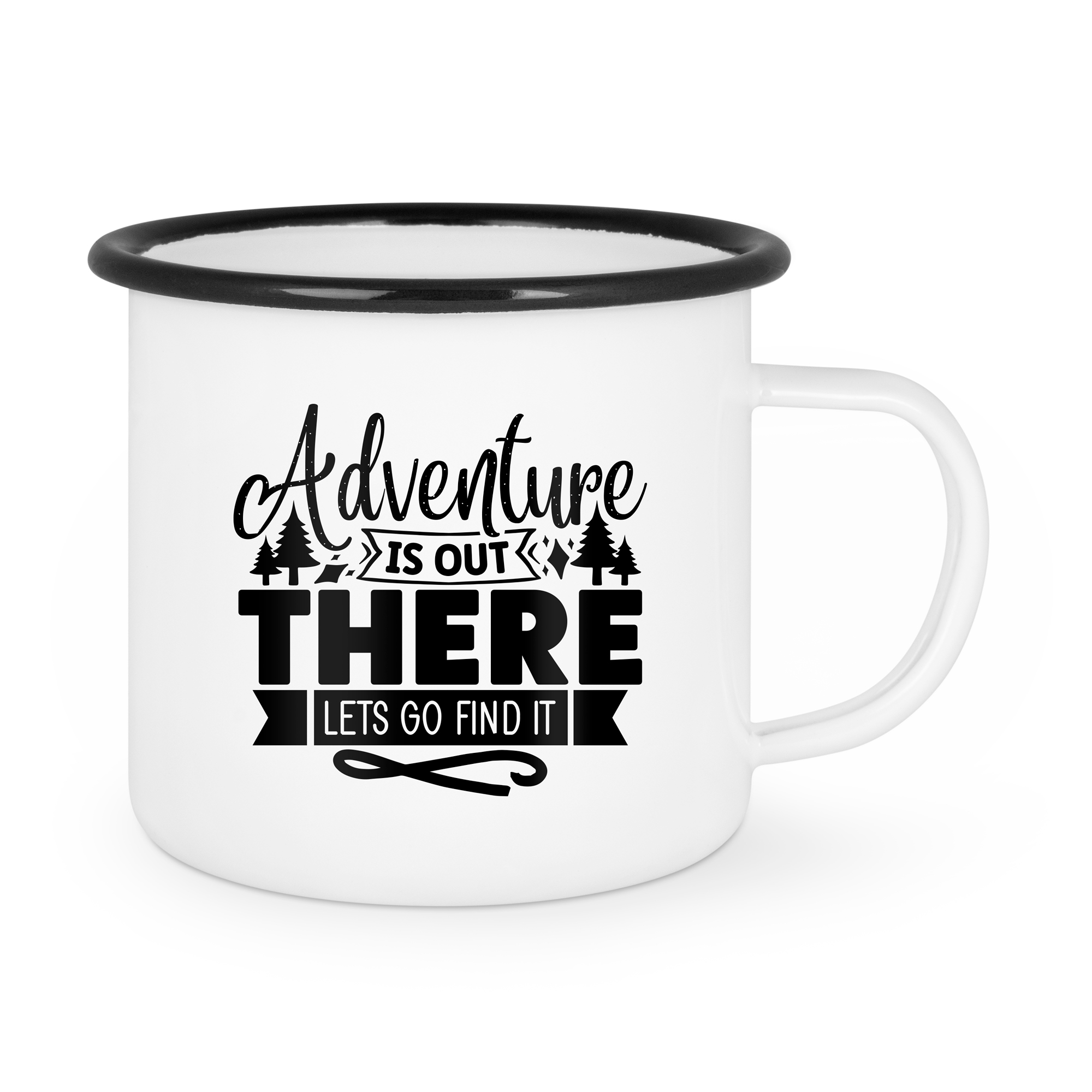 Tasse émaillée blanche 18oz, avec rebord coloré, div. coloris de la bordure