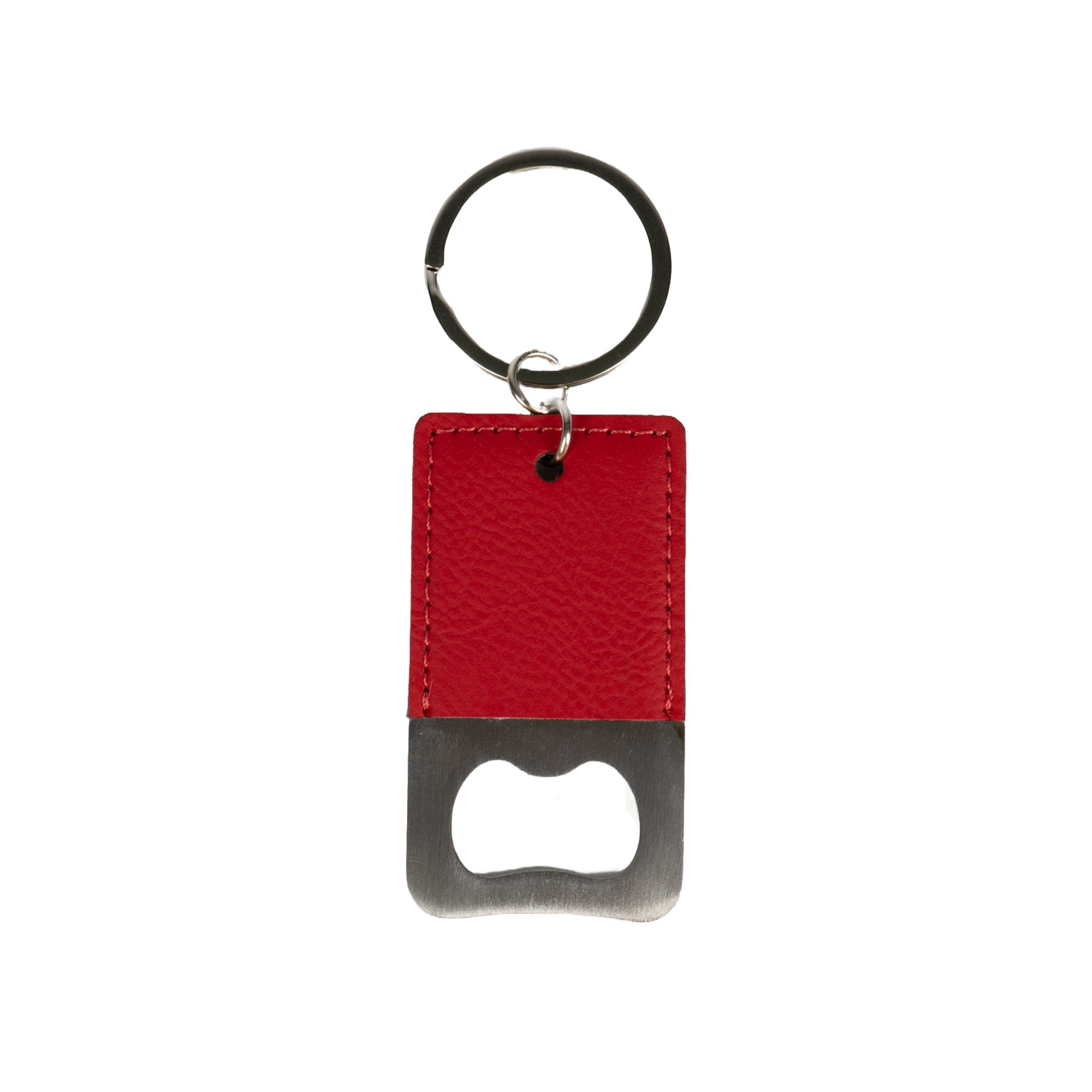 Laser stainless steel bottle opener keyring with imitation leather coating various colours Laser stainless steel bottle opener keyring with imitation leather coating various colours