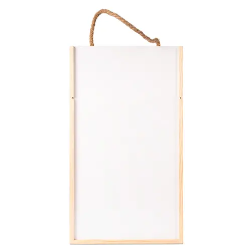 Weinkiste aus naturfarbenem Kieferholz, für zwei Flaschen, mit weißem Schiebedeckel