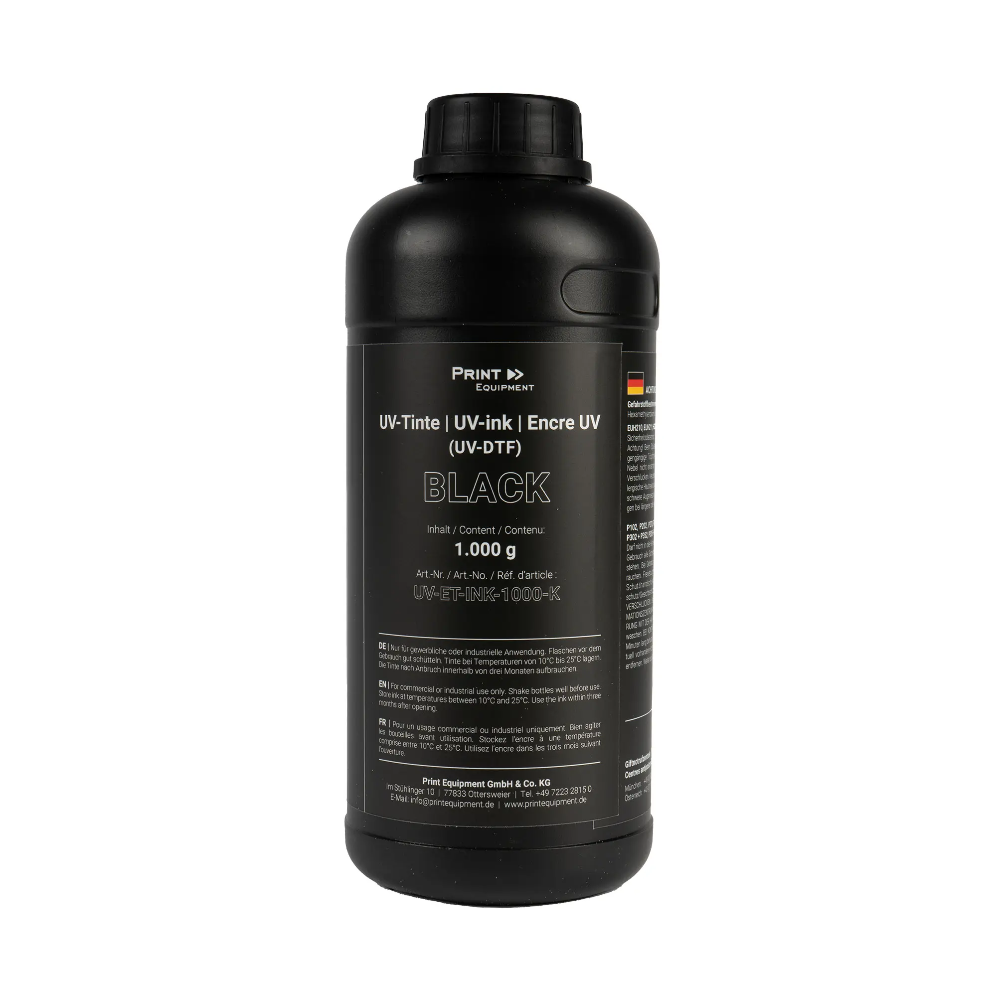 Encre UV pour système d'impression UV-DTF, diverses couleurs, bouteille de 1.000 ml