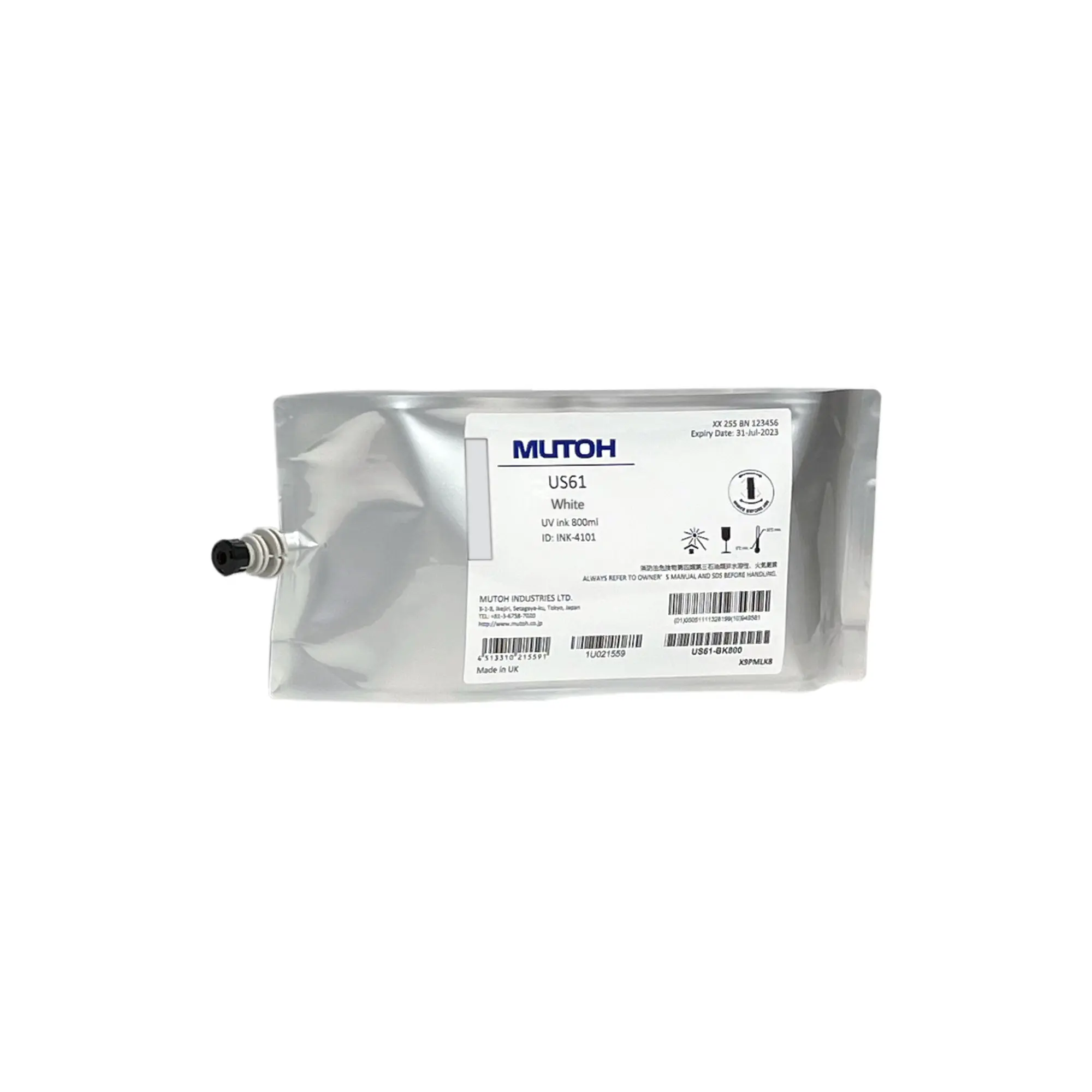 US61 Flex LED UV Ink, various colours, 800 ml ink pack