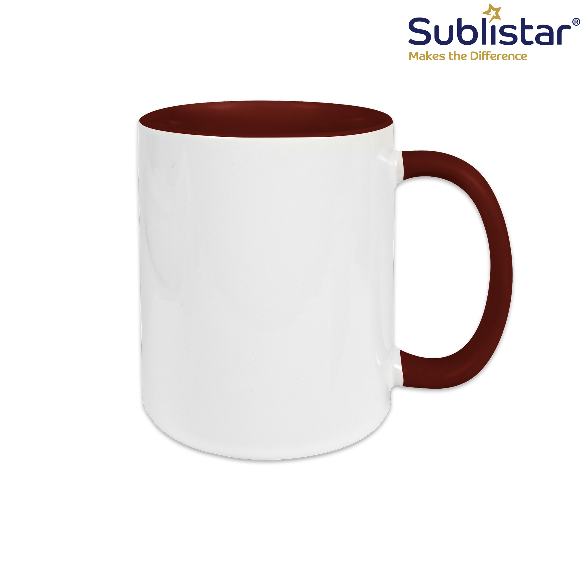 Ceramic mug TWO TONES & HANDLE 11oz, Sublistar®-Coating, various colours