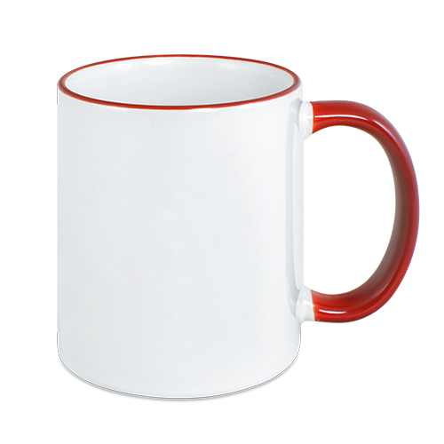 Ceramic mug RIM & HANDLE 11oz, DURAGLAZE, various colours