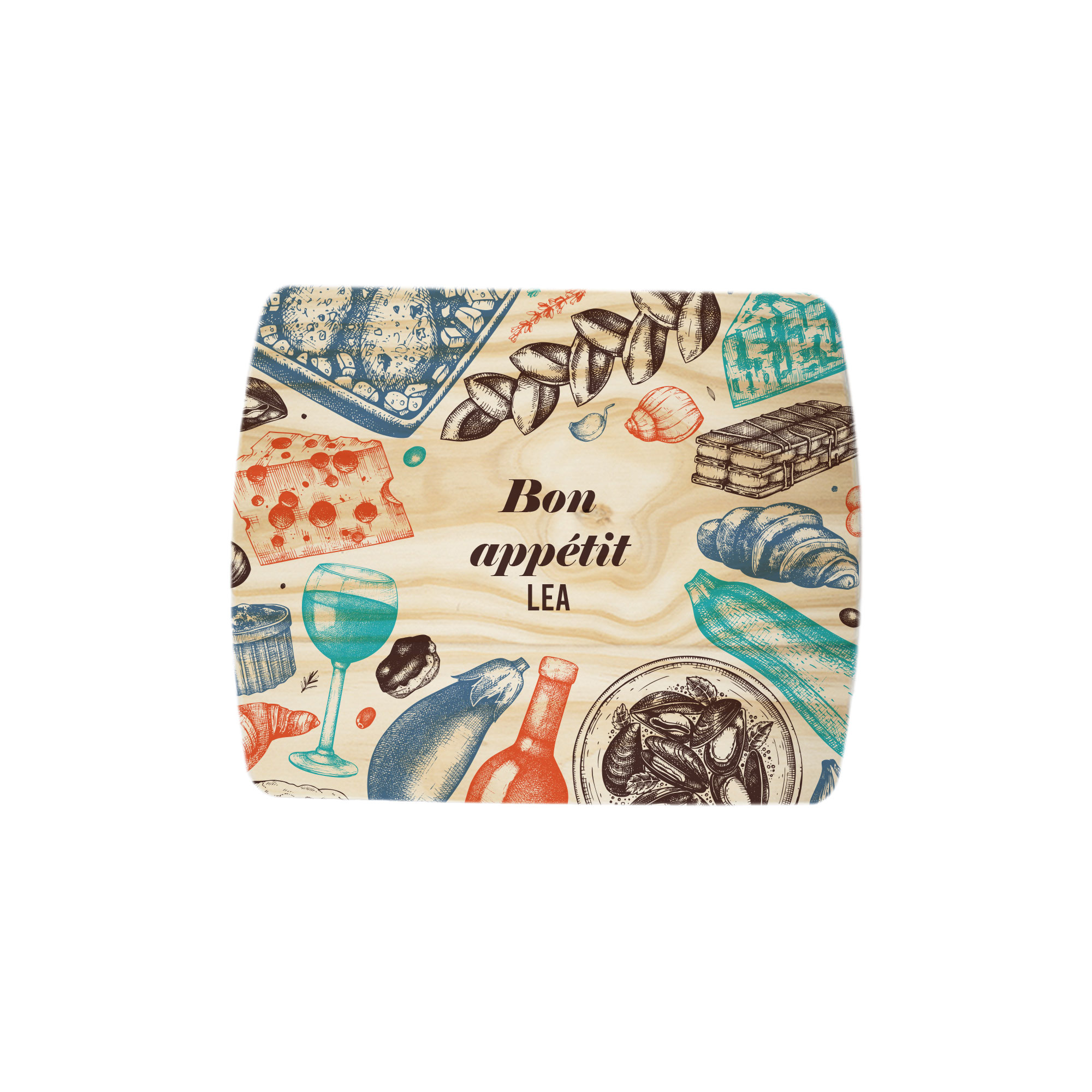 Bamboo Schneidebrett, 16 mm stark, einseitig bedruckbar, Farbe Natur mit Holzmaserung, div. Ausführungen