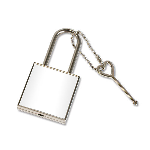 Cadenas d’amour, verrouillable, avec empiècement en aluminium, diverses tailles