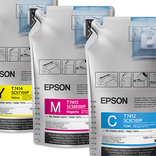 Epson UltraChrome DS, pour SureColor F6000/F6200/F7200/F9200/F9300, sachet de 1000 ml, diverses couleurs