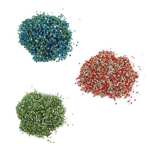 Strasssteine 7.200 Steine - 50 Grs, div. Farben, Ø 3 mm