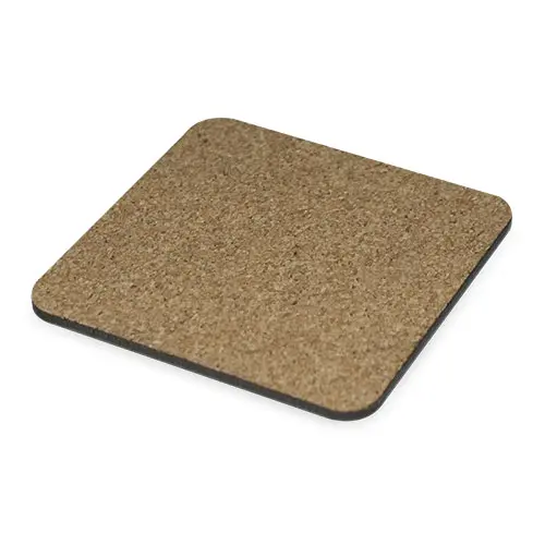 Sublistar® MDF Untersetzer, 95 x 95 x 3 mm, Rückseite Kork, Farbe Weiß-glänzend
