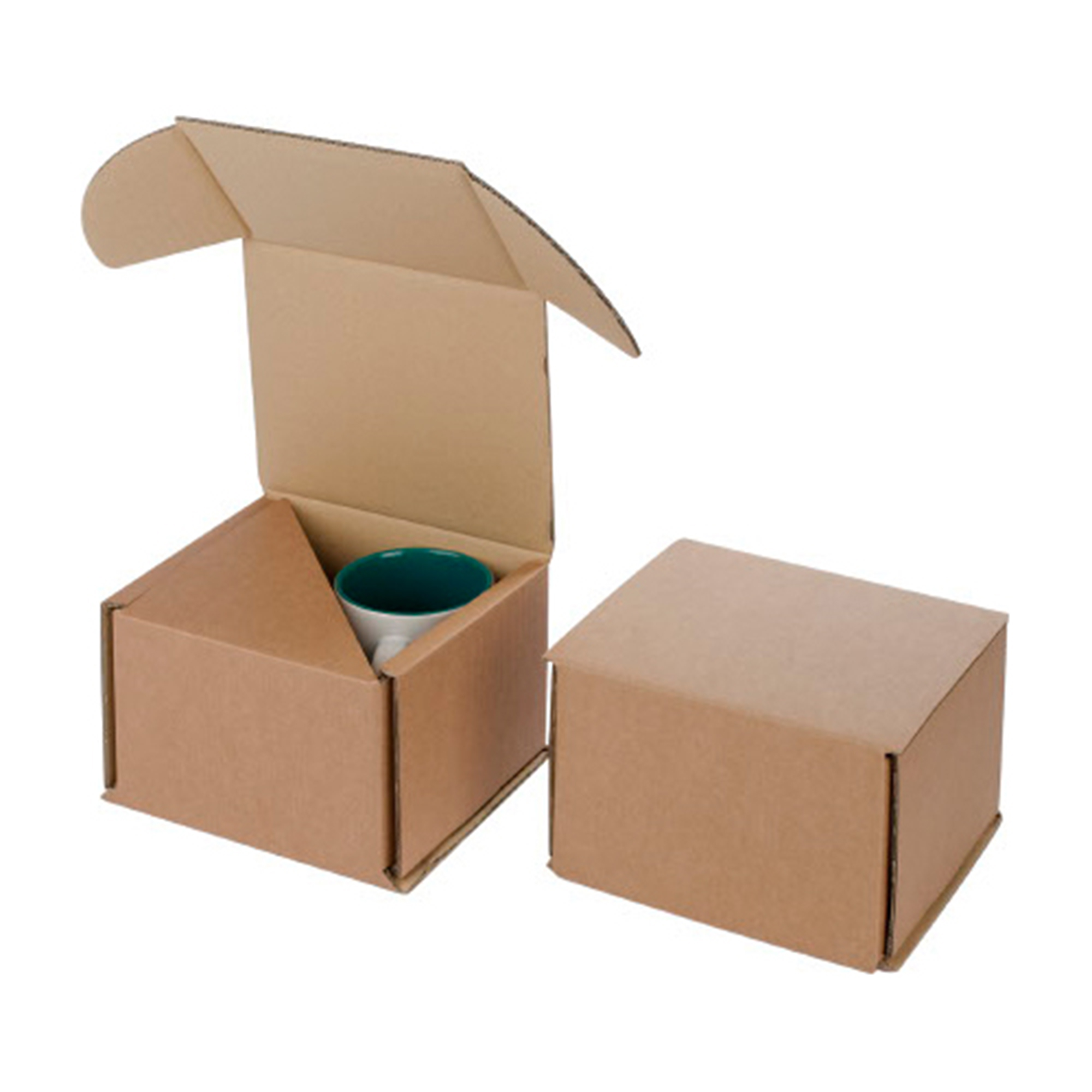 Transportkarton für 2 Tassen mit je ca. Ø 80 mm, Größe 174 x 148 x 110 mm, Farbe Braun