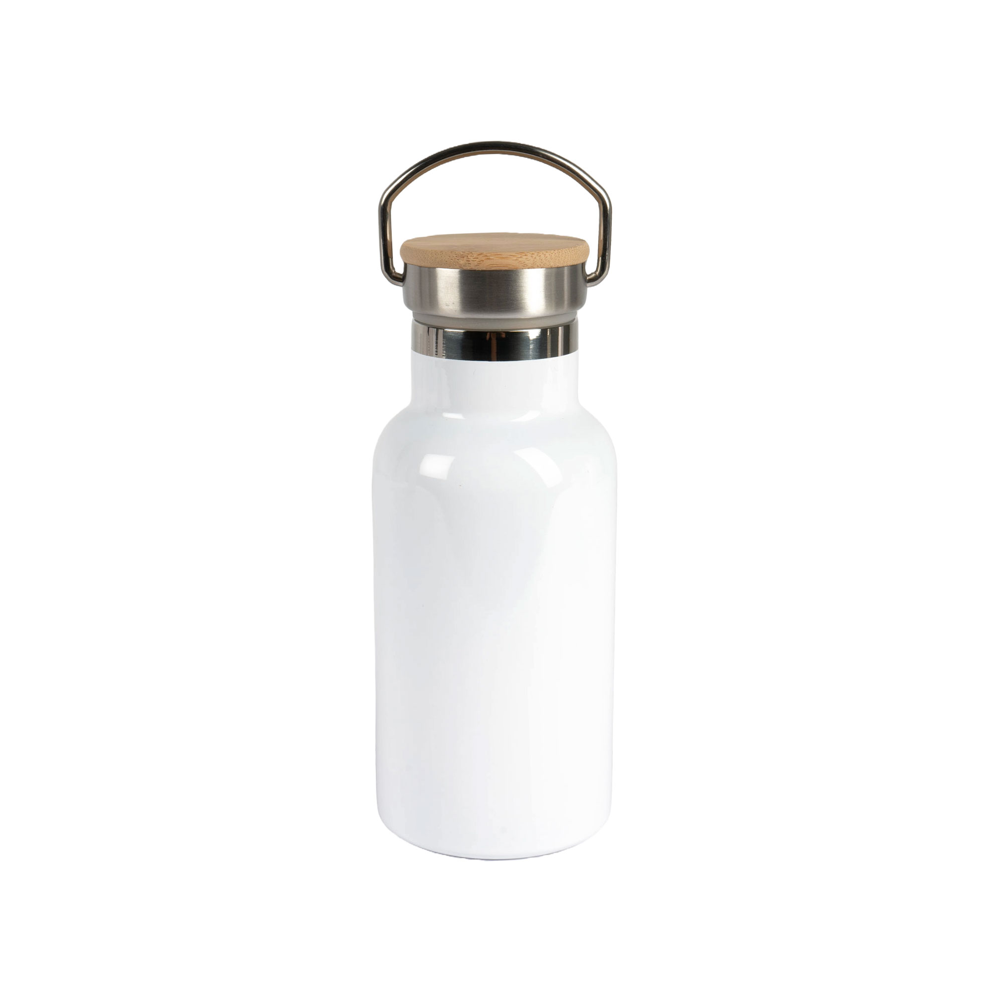 Edelstahl-Thermoflasche mit Bambusdeckel div. Größen und Farben