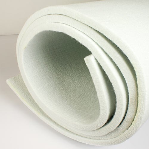 Feutre blanc en polyester, 1253 x 853 x 9 mm, 1600 g/m², convenable pour SLIDE-1285