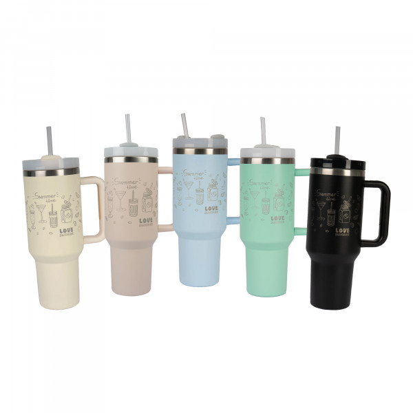 Edelstahl-Thermobecher 40oz, Ø 100 mm, Next Generation für Laser & UV Druck, matte Oberfläche, div. Farben