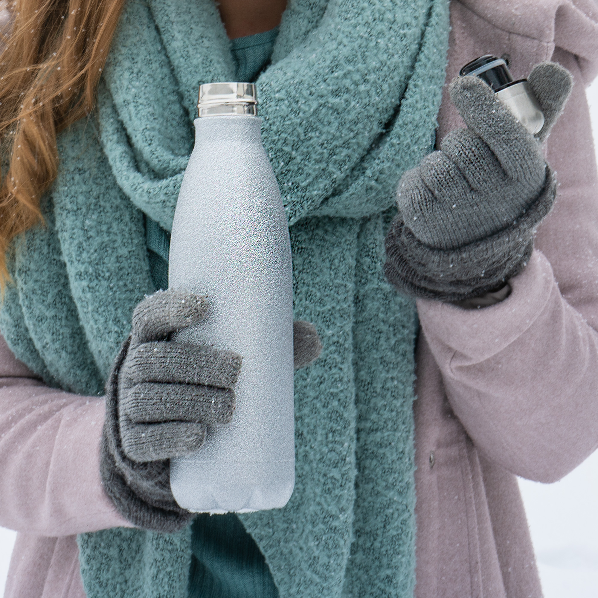 Bouteille isotherme en inox, 500 ml, avec surface effet SPARK (paillettes), diverses couleurs