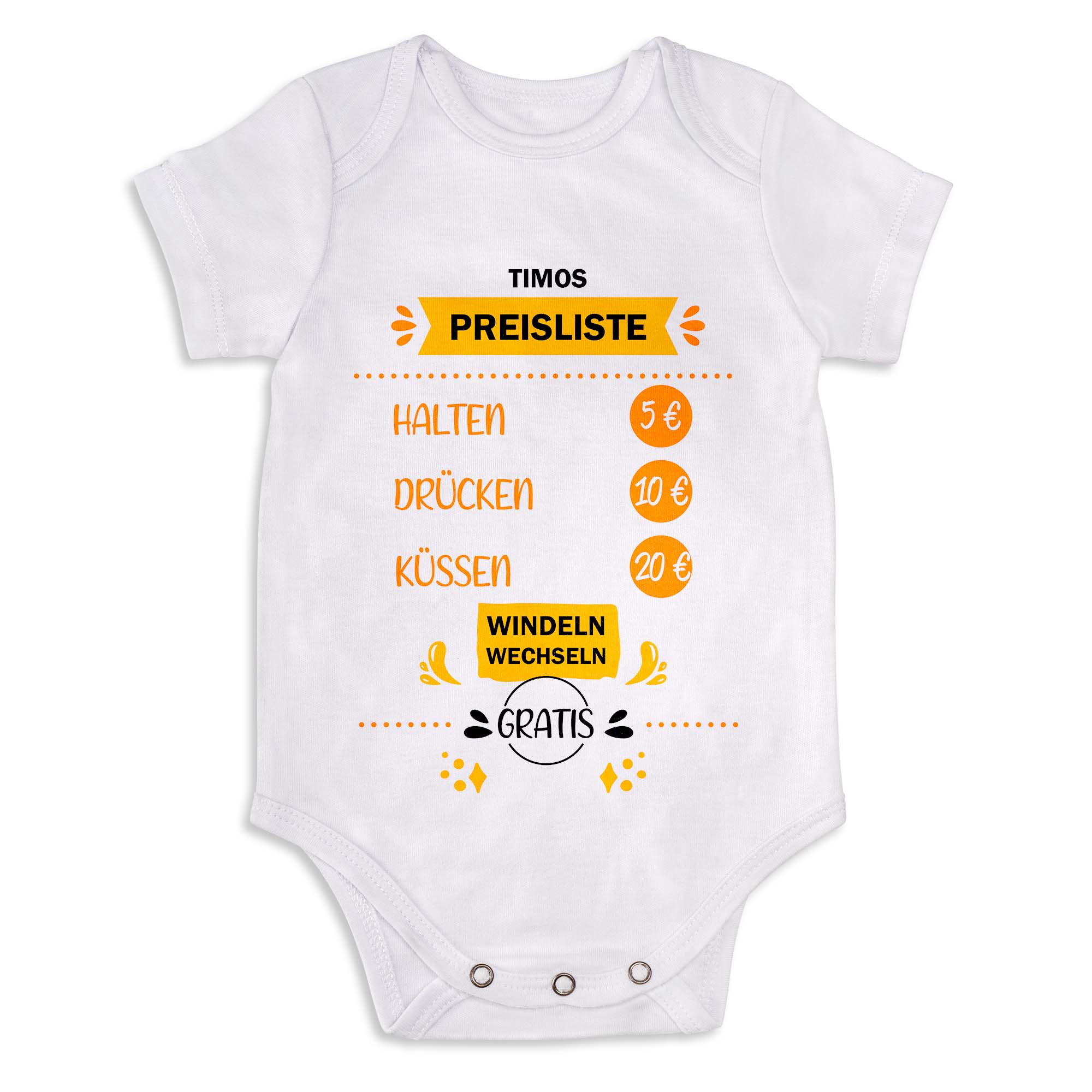 Body blanc pour enfant, manches courtes, diverses tailles