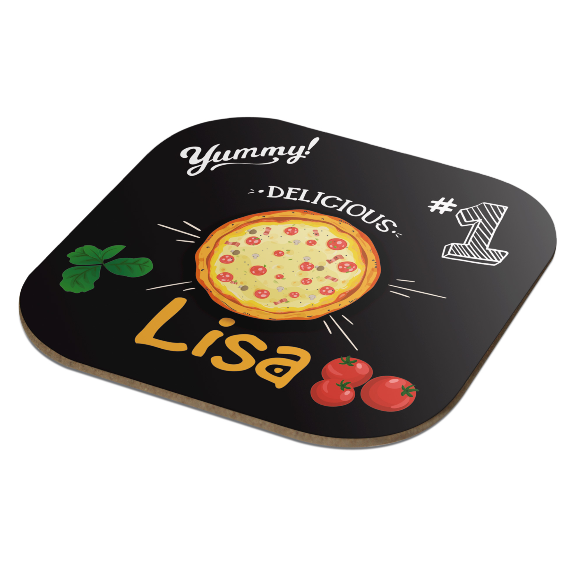 UNISUB Hartfaser-Untersetzer weiß-glänzend