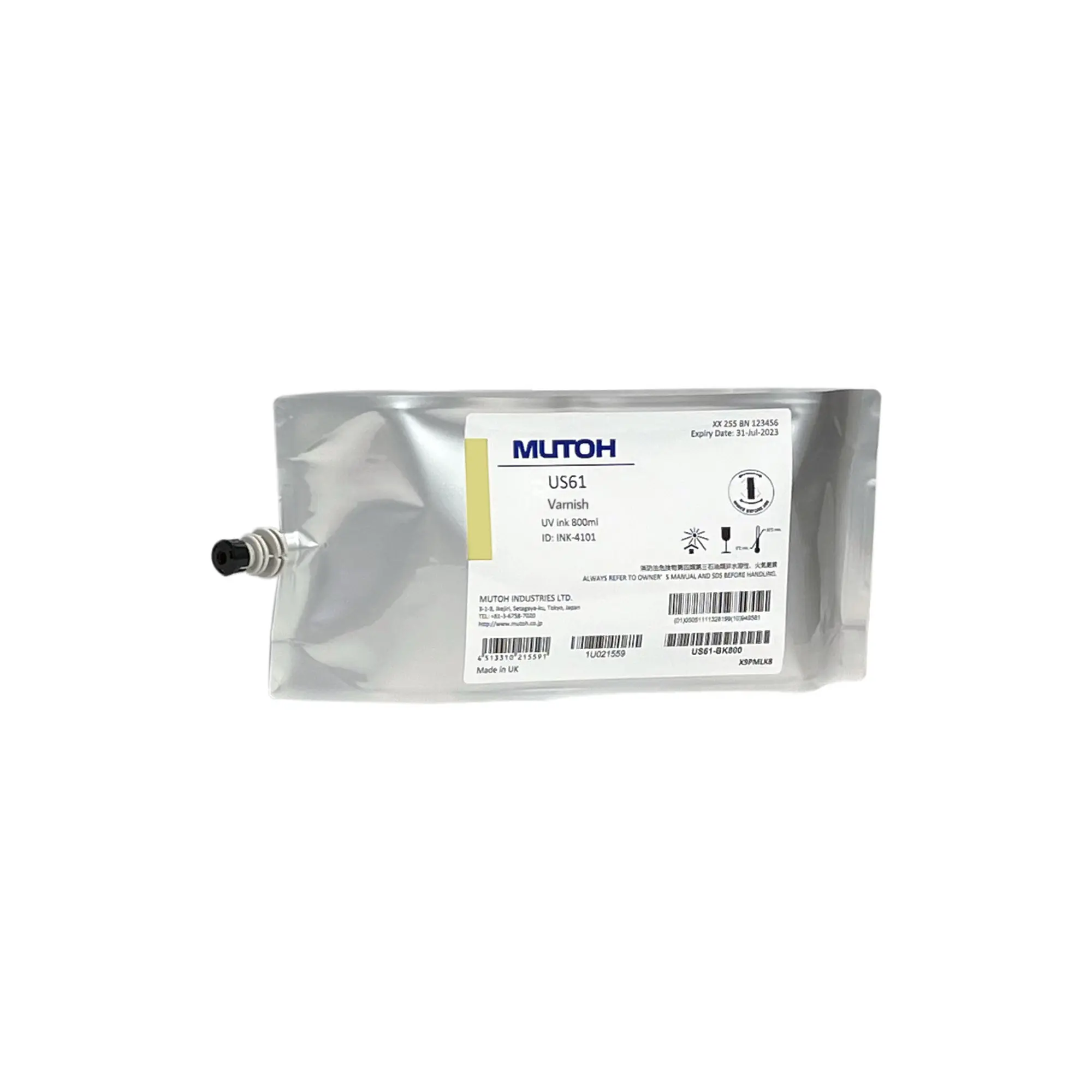 US61 Flex LED UV Ink, various colours, 800 ml ink pack