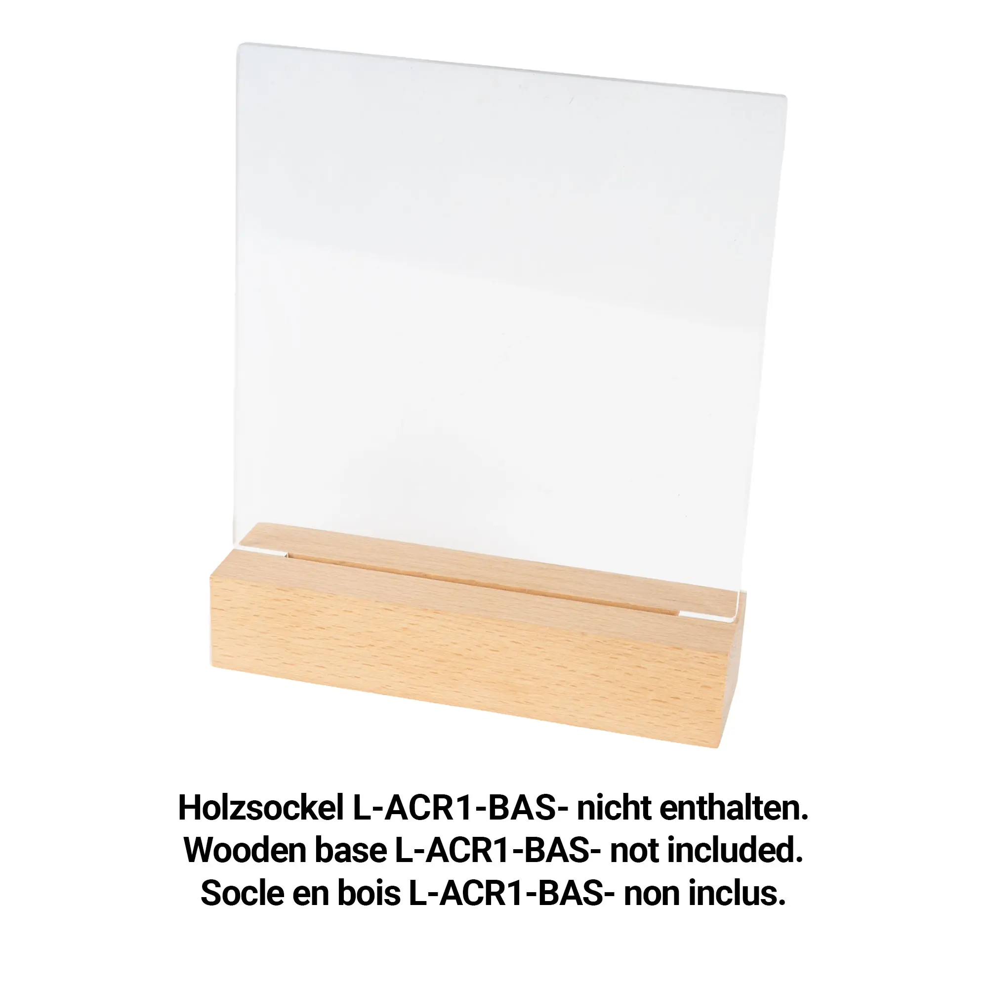Plaque acryliques adaptée au socles en bois L-ACR2-BAS- 