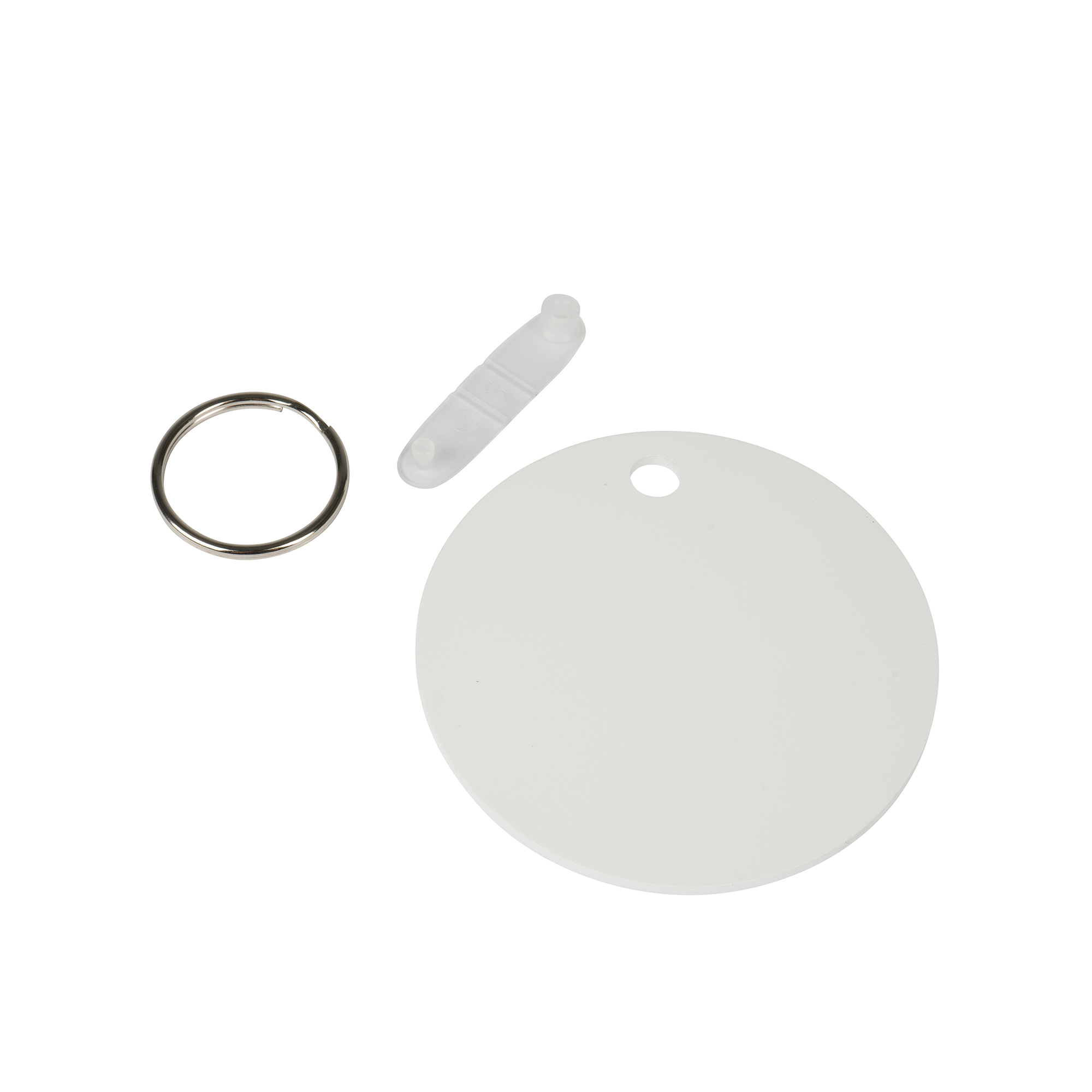 UNISUB Porte-clé Ø 60 mm  rond, blanc brillant, 50 pcs./carton