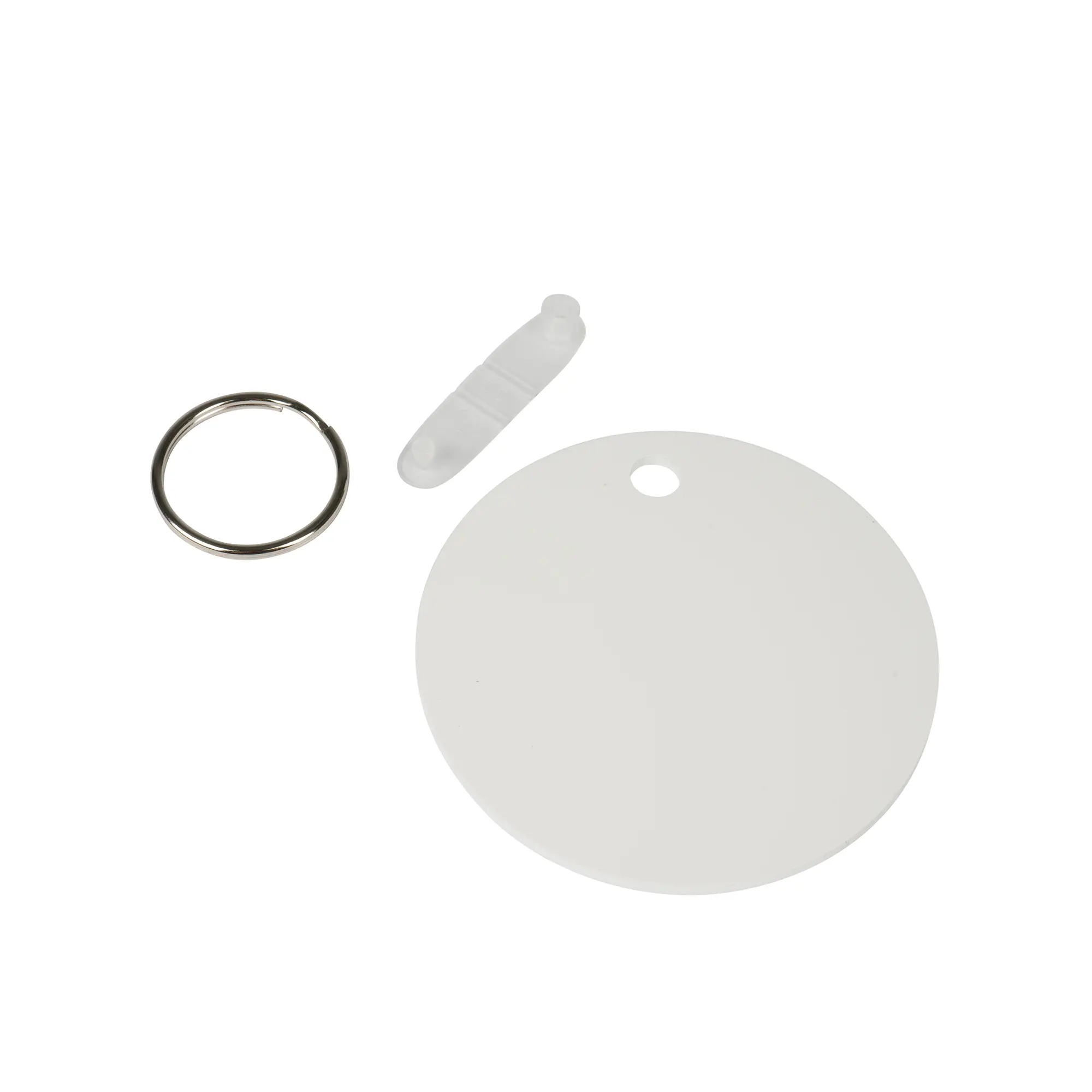 UNISUB Schlüsselanhänger Ø 60 mm Rund, Weiß-glänzend