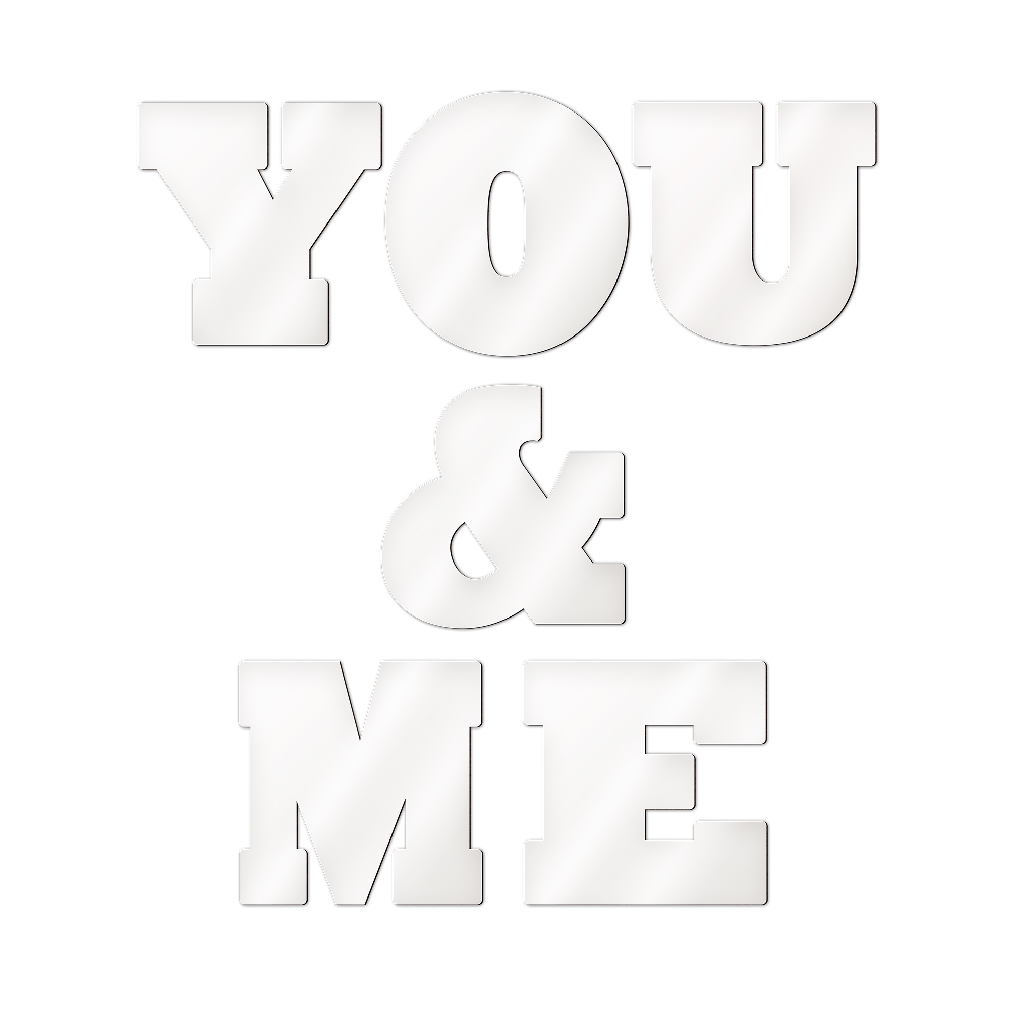 Ensemble de lettres individuelles Sublistar® en MDF YOU&ME Hauteur 14 cm, 3 mm d'épaisseur