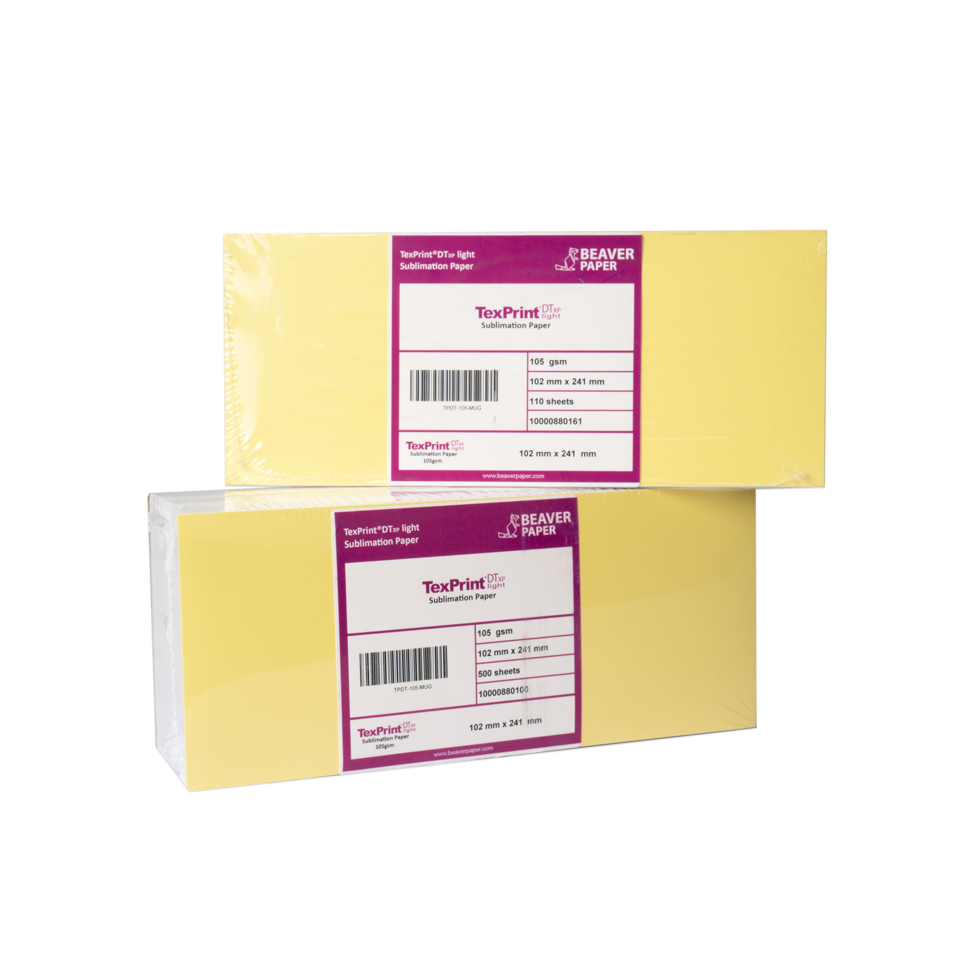 TexPrint® DT Light 105 g/qm, Sublimationspapier für Tassen Format 102 x 241 mm