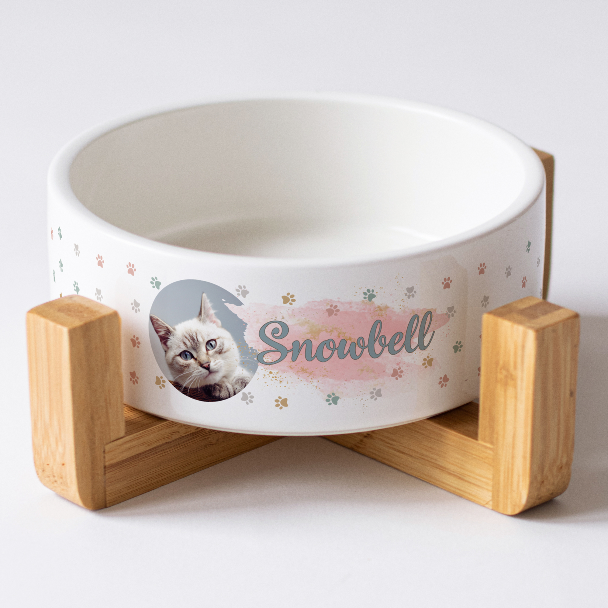 Support en bois de bambou pour bol en céramique KES-180, différentes variantes