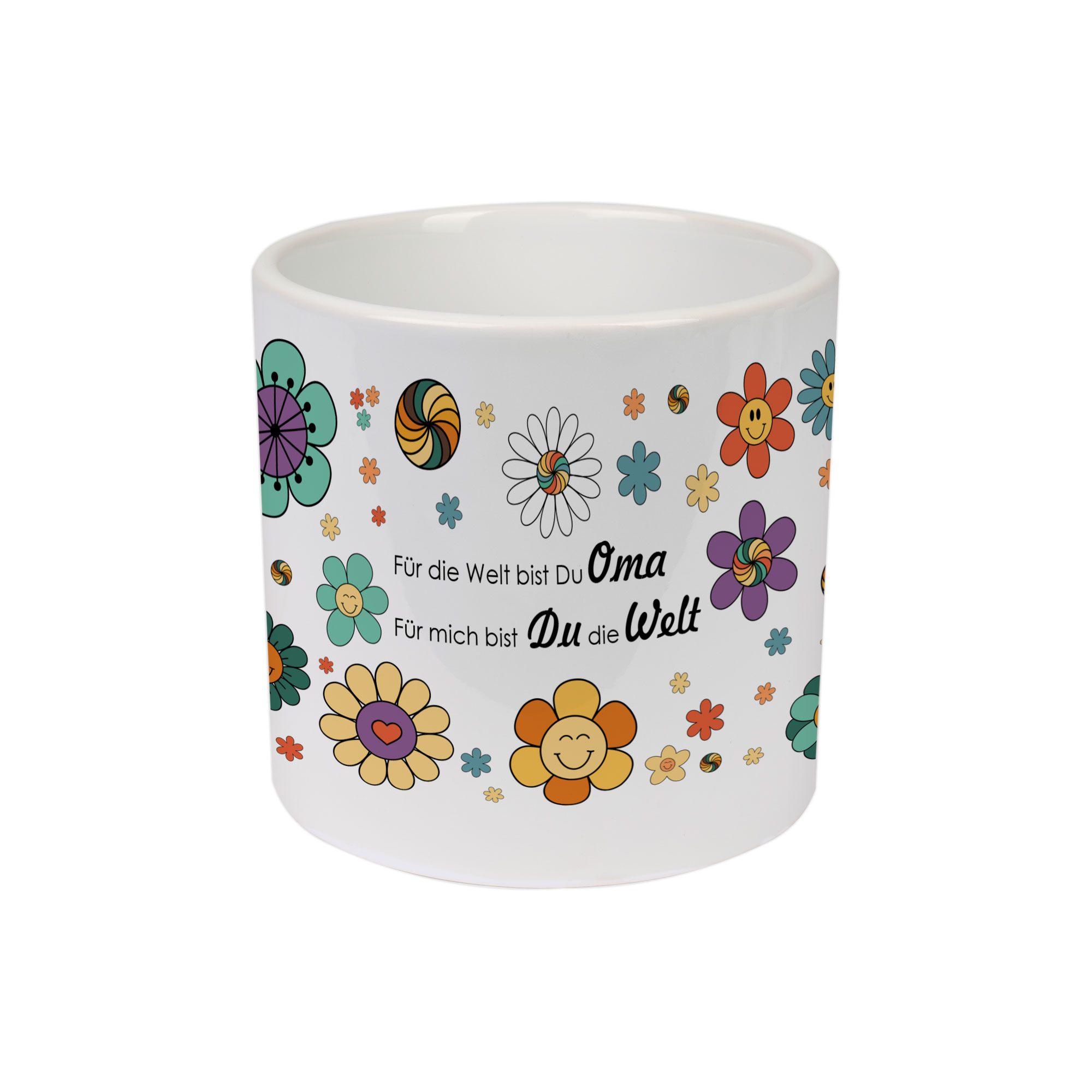 Blumentopf aus weißer Keramik, Ø 145 mm, Höhe 135 mm