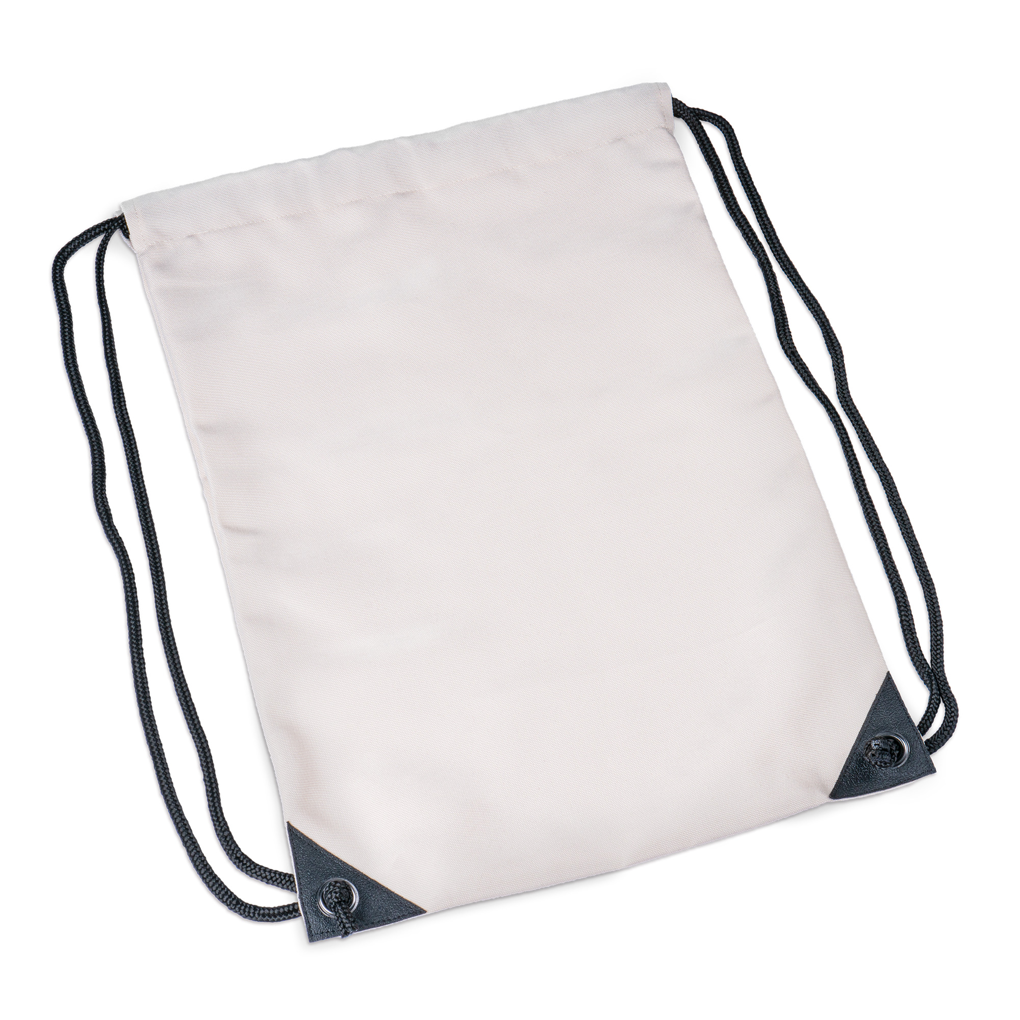 Sublistar® Sportbeutel naturfarben mit Leinenhaptik, mit schwarzem Kordelzugband, Größe (BxH) 330 x 450 mm, 100 St./Karton