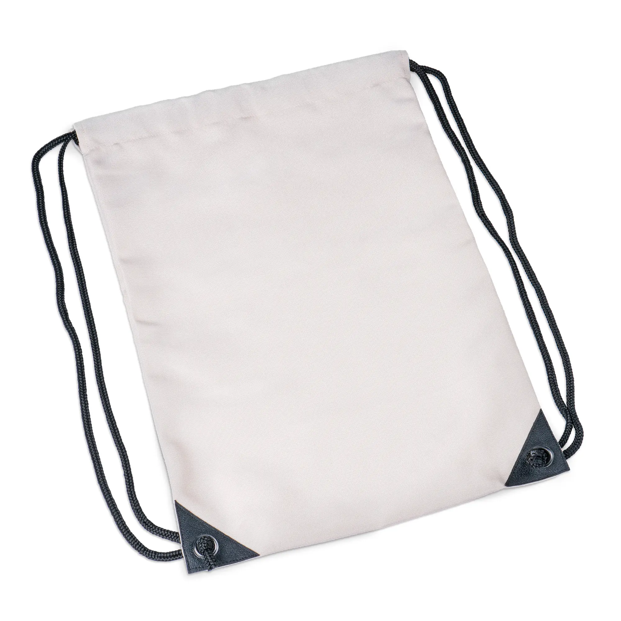 Sublistar® Sportbeutel naturfarben mit Leinenhaptik, mit schwarzem Kordelzugband, Größe (BxH) 330 x 450 mm, 100 St./Karton