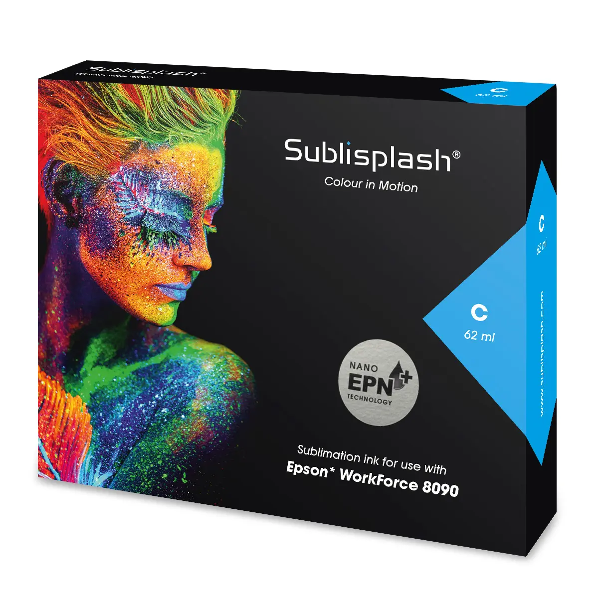 Sublisplash® EPN+ für Epson Workforce 8090, 62/120 ml Kartuschen, div. Farben