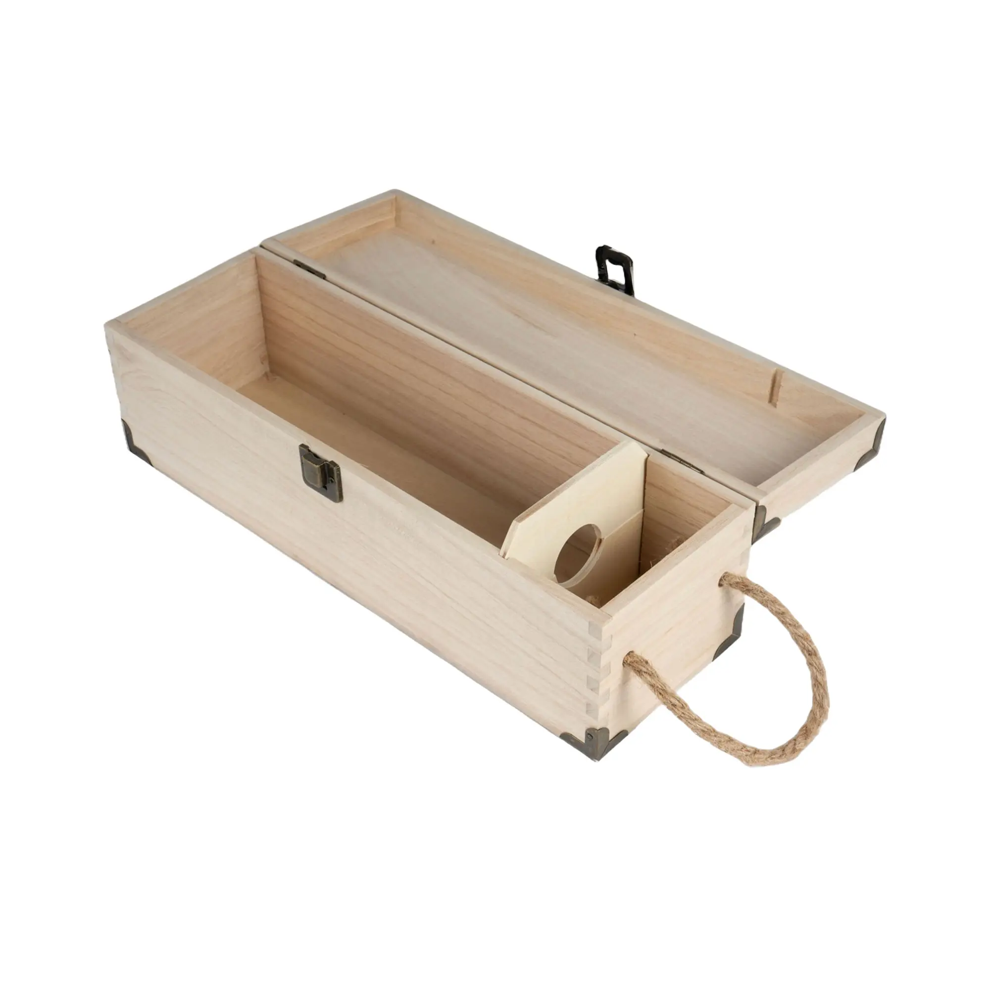 Wooden box for one bottle of wine/sparkling wine for UV & laser engraving, various sizes