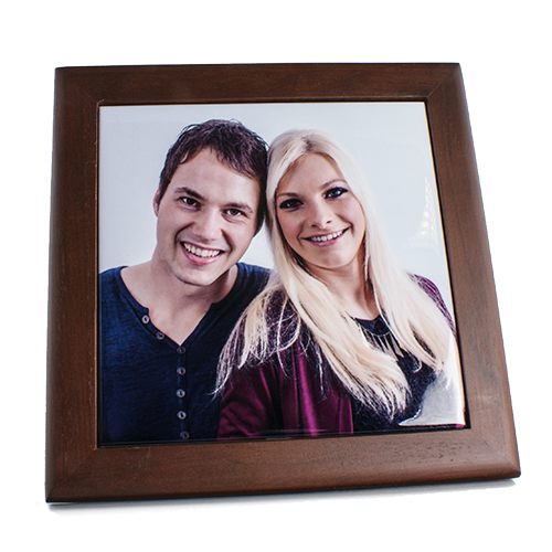 Cadre en bois foncé, taille 195 x 195 mm, pour carrelage 152 x 152 mm, 100 pcs./carton