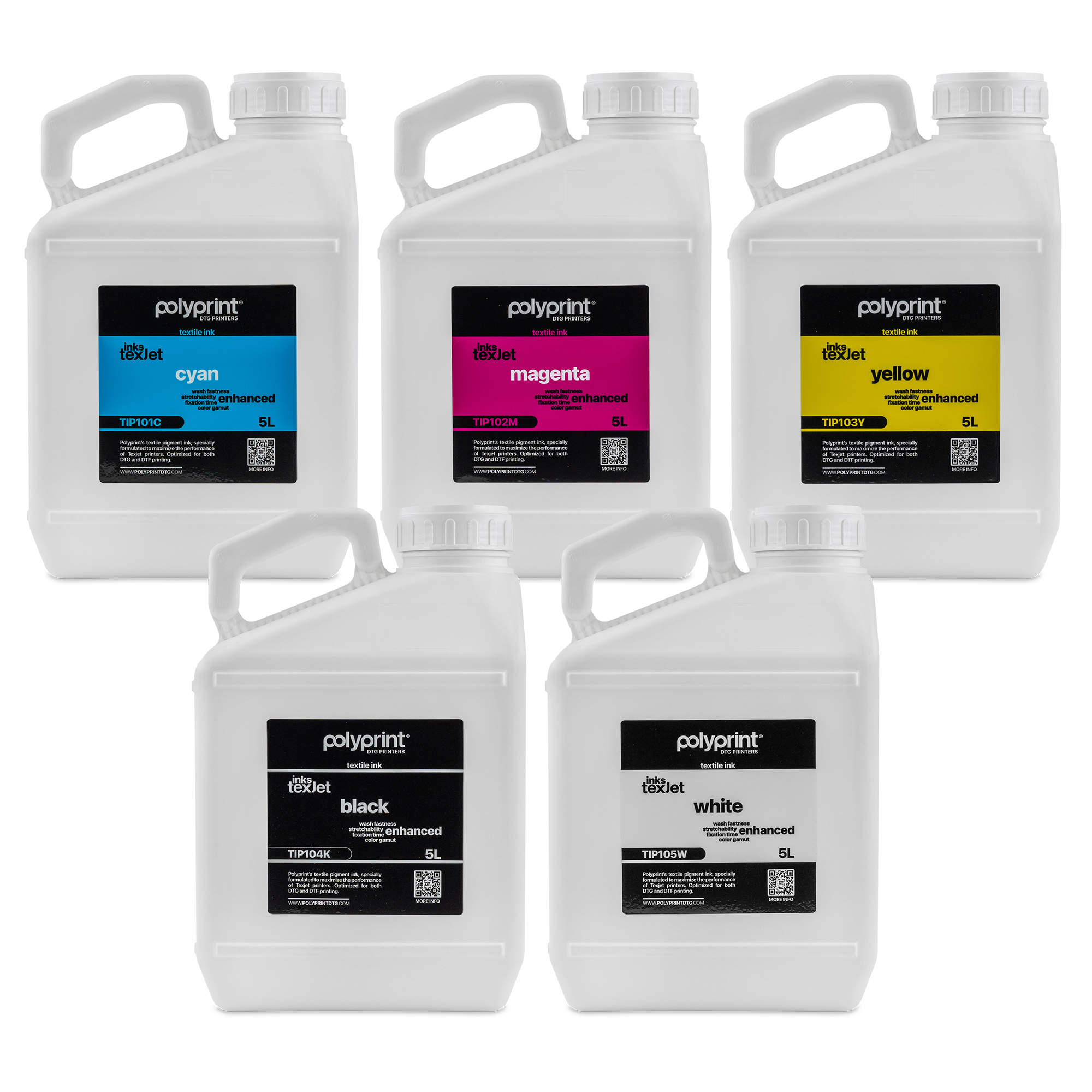 TexJet® Ink für Textildrucker, NG Serie, div. Farben, 5-ltr.-Gebinde