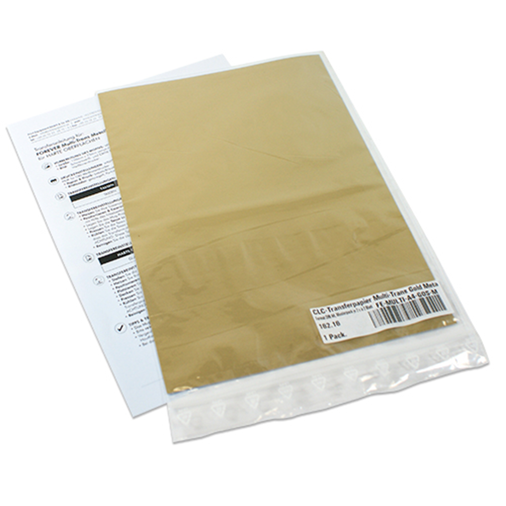 Multi-Trans Gold metallic/Silber metallic, Format DIN A4, Musterpack je 2 Blatt Gold und Silber