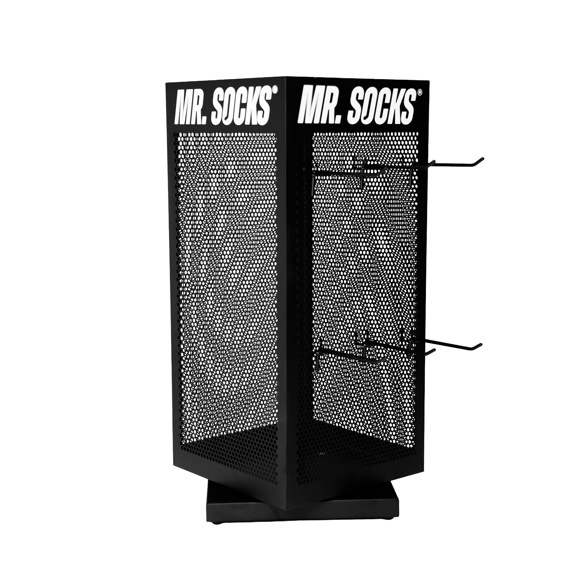 Tischdisplay für Mr. Socks Tennissocken, Drehbar, Größe 73 x 32 cm, inkl. 32 Haken